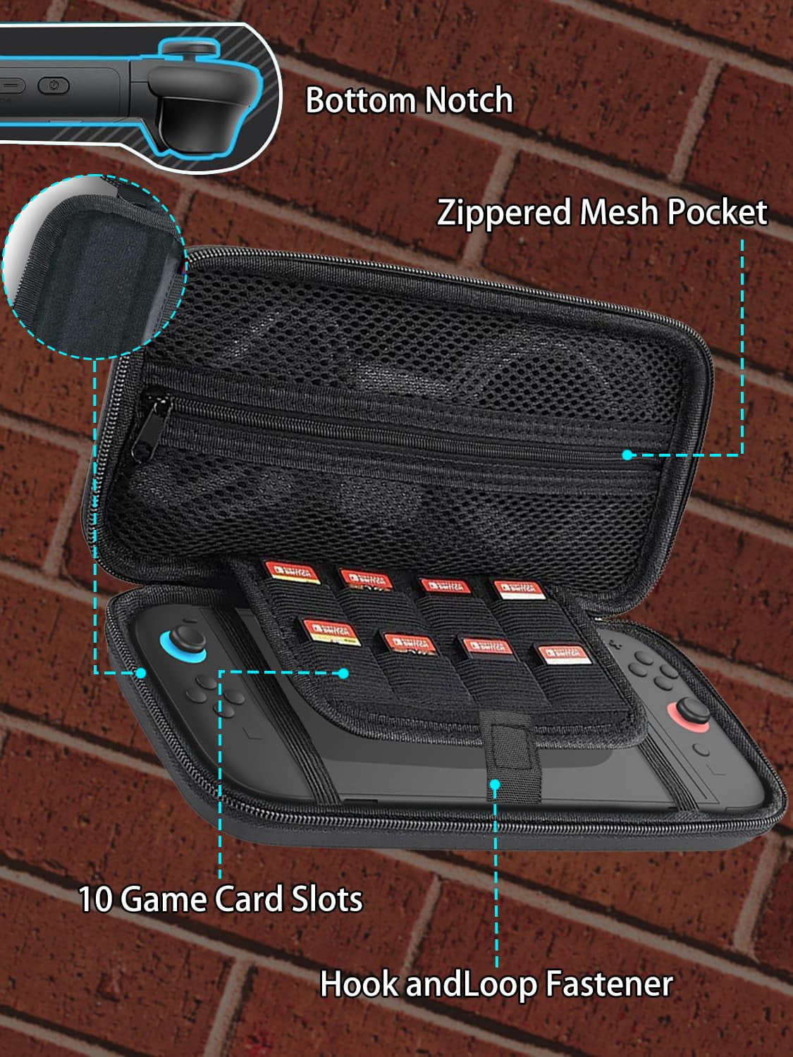 NBCP Hard Shell Carrying Case for Nintendo Switch 2 (Black, 11 in x 5.2 in x 1.7 in) wbvtp