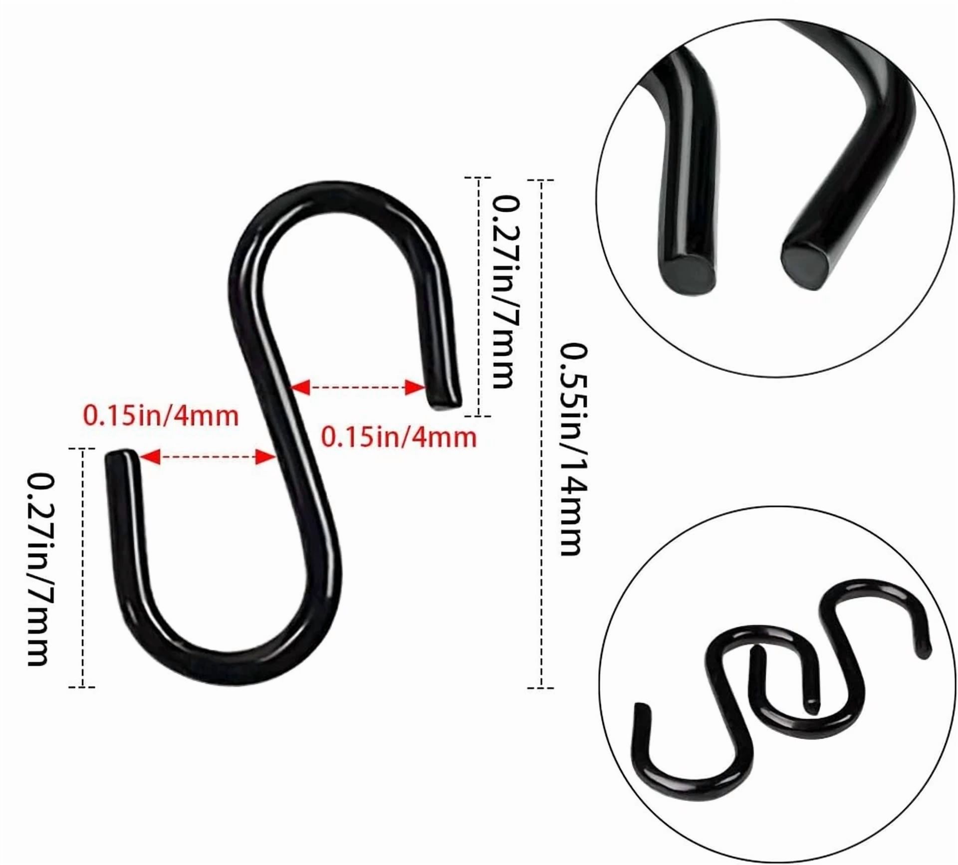 Purely Elizabeth S Shaped Hooks Heavy Duty Hanging Utility Hooks (Silver, 10 Pack, 0.5 in) 7cisw