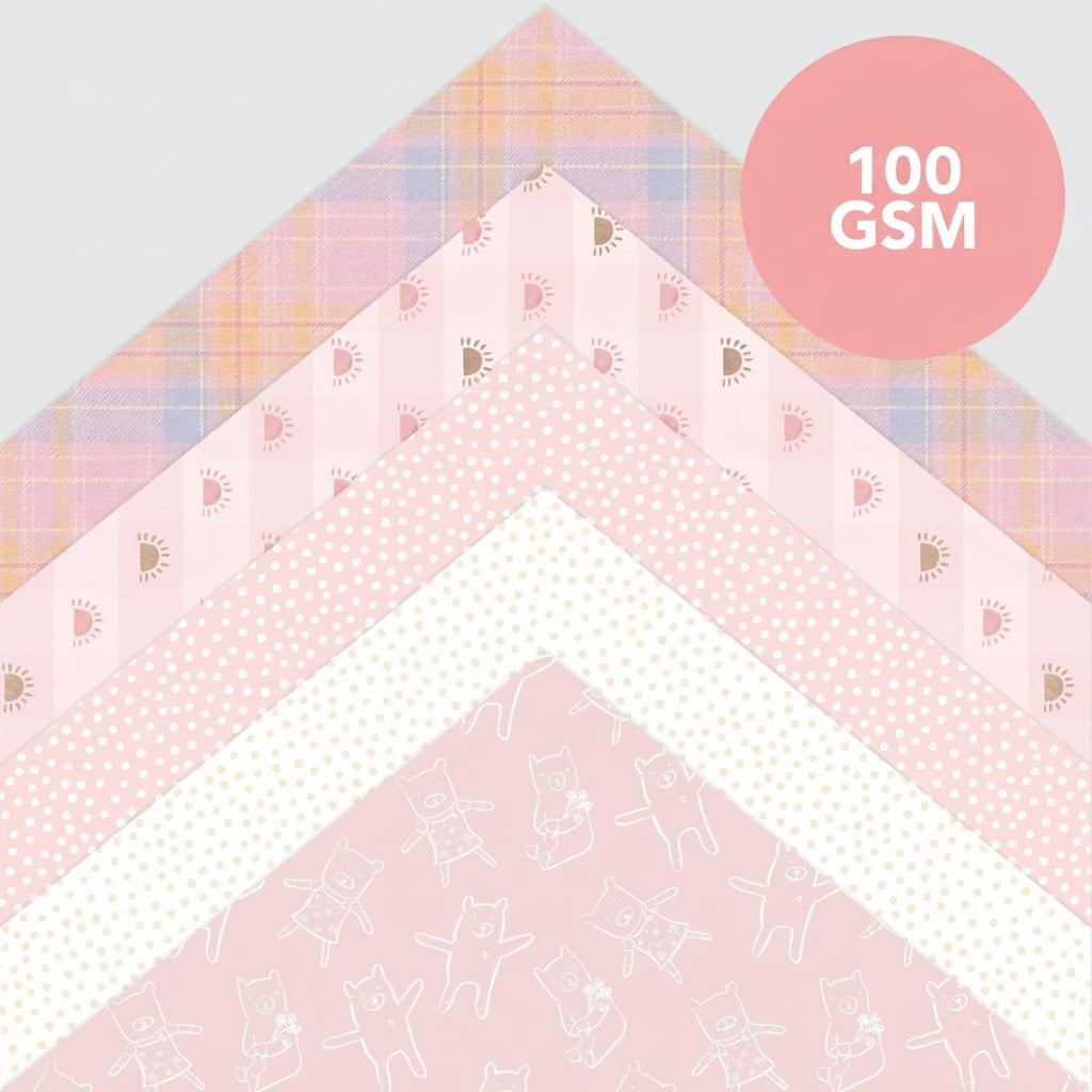 Roobee by Mara Mi Baby Girl Scrapbook Paper Decorative Cardstock for DIY Crafts and Invitations (Multi-Color, 12 in x 12 in, 50 Sheets) r5bg1
