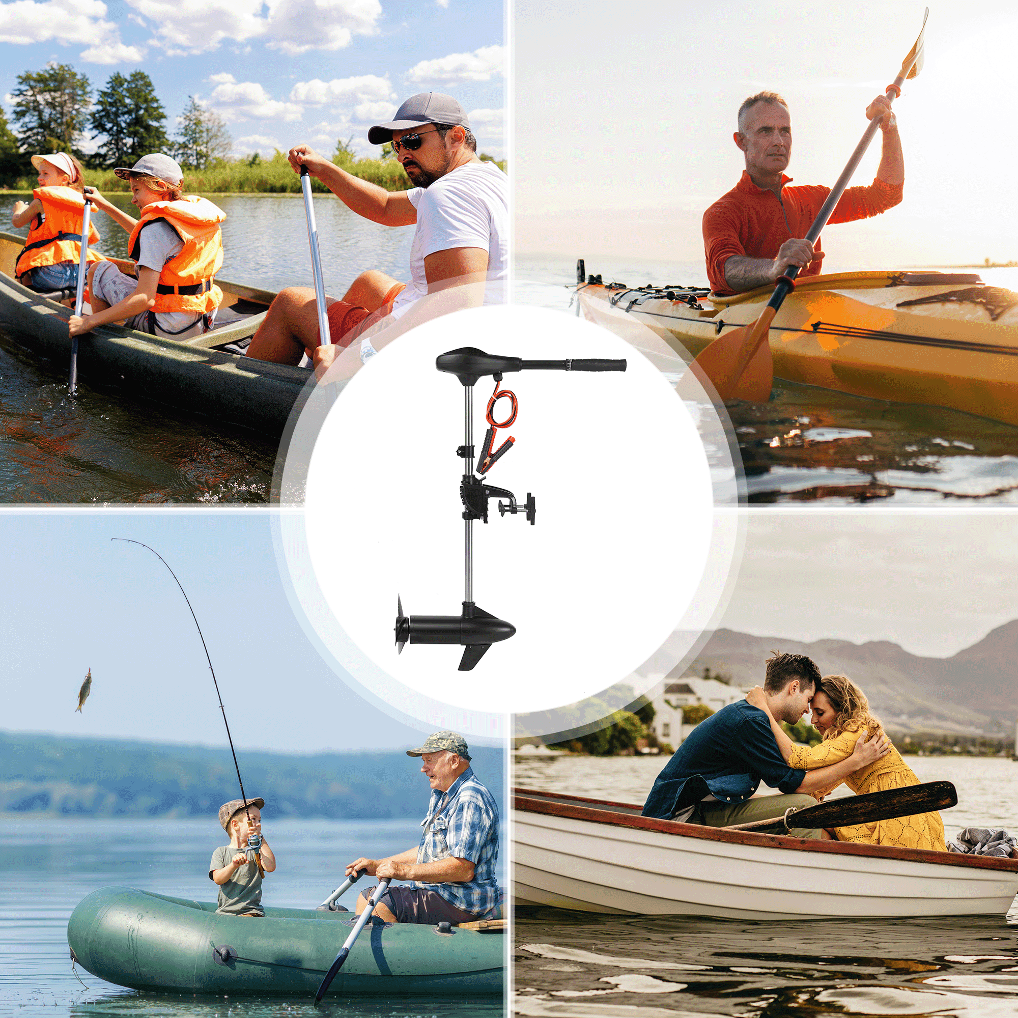 Naipo Electric Trolling Motor (68 lb Thrust, 8 Speeds) Freshwater Boat Motor with LED Battery Indicator and Telescoping Handle wktu5