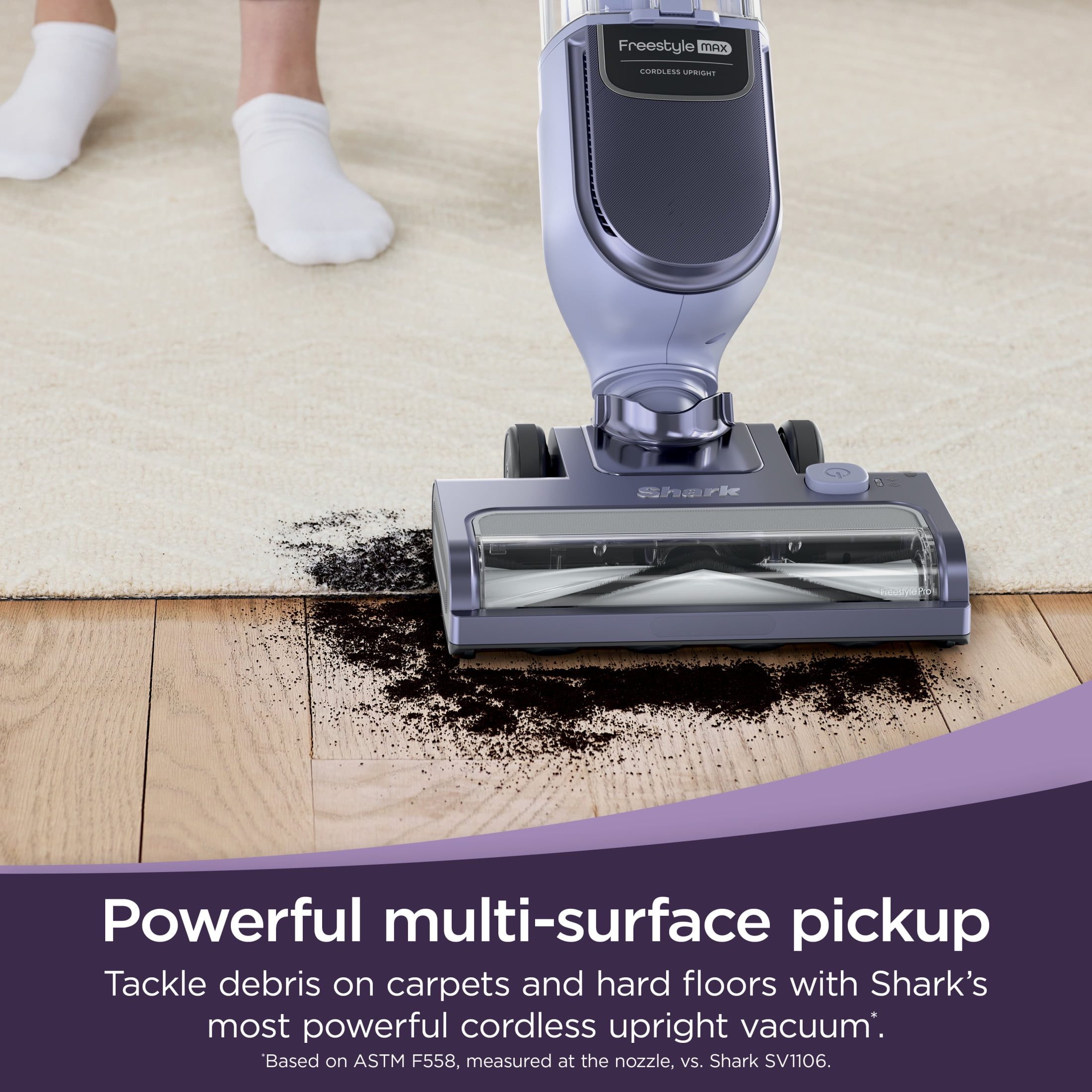 Shark Freestyle Max Cordless Stick Vacuum for Carpet and Hardwood Floors (Purple, 7 lb) gcy8x