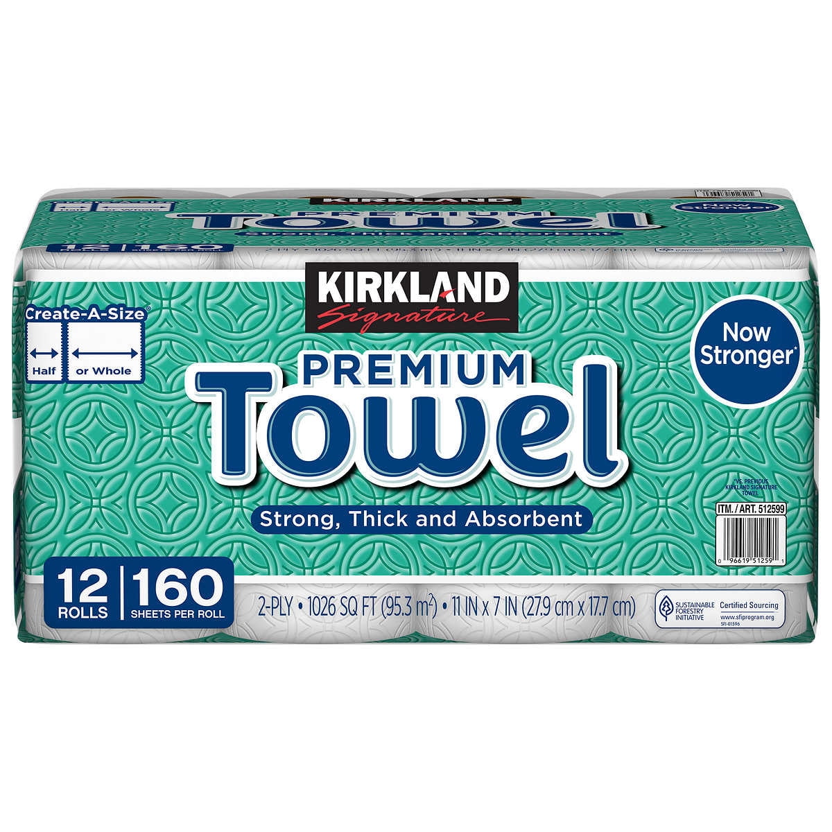 Kirkland Signature Create-a-Size Paper Towels 2-Ply (White, 12-Count Pack) layio