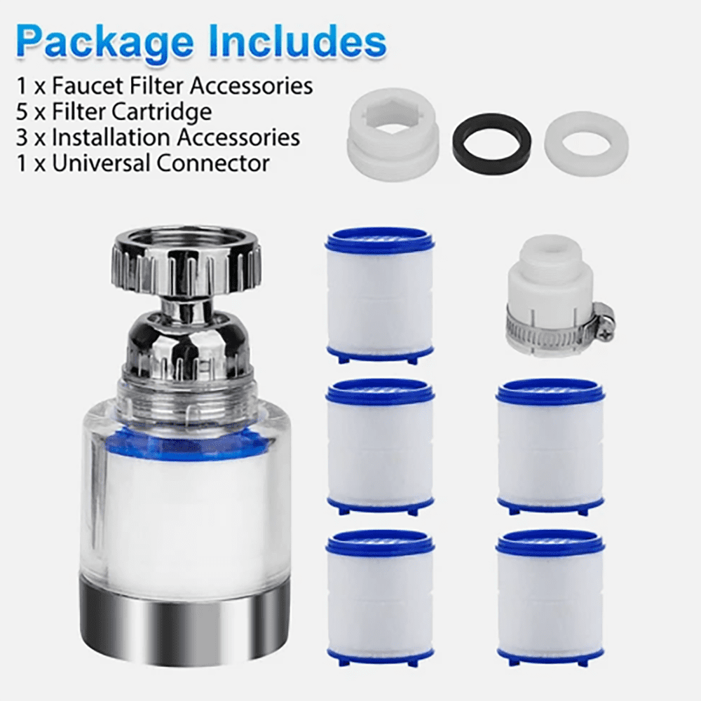 Generic Kitchen & Bathroom Sink Faucet Water Filter System (Silver, 1 Pack) kbel4