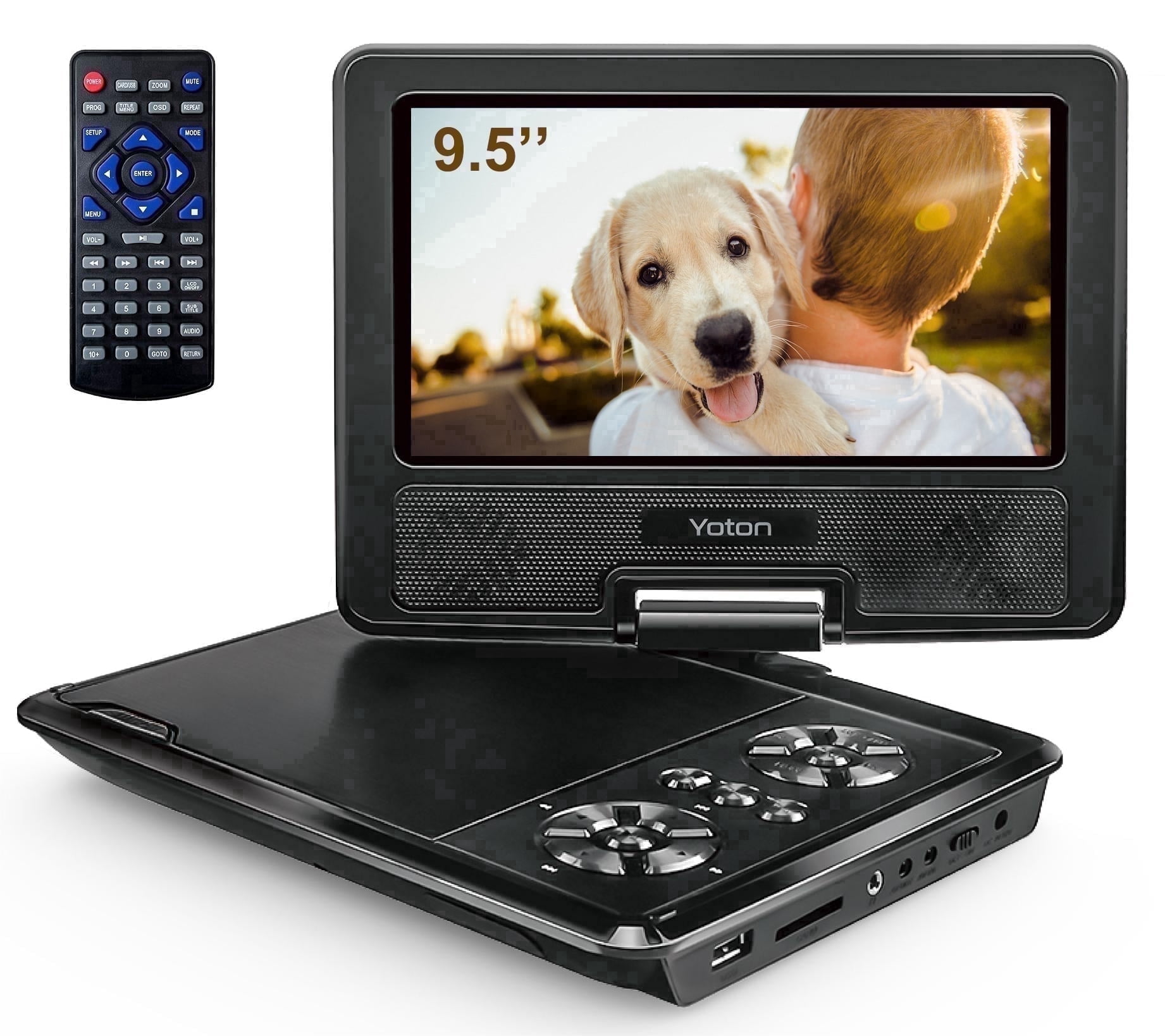 CocoBear Portable DVD Player with 7.5 in Swivel Screen, USB and SD Card Support (Black, 7.5 in) 9swnm