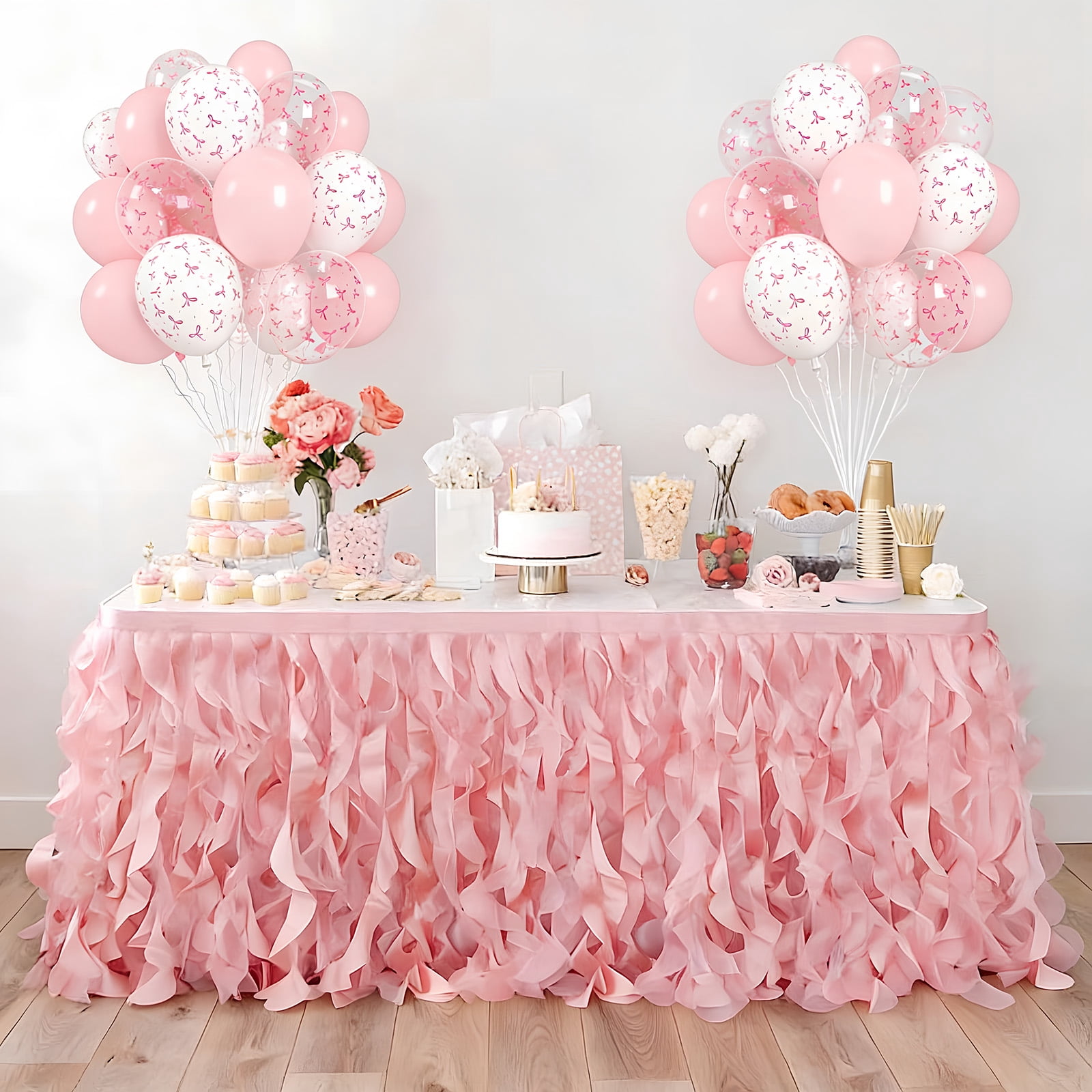 SMF Pink Bow Balloons Party Decoration Set (Pastel Pink, 35-Piece Pack) k7gzk