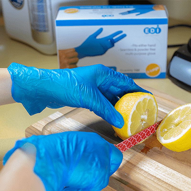 EDI Disposable Vinyl Gloves (Blue, Small, 100 Count) svgl5