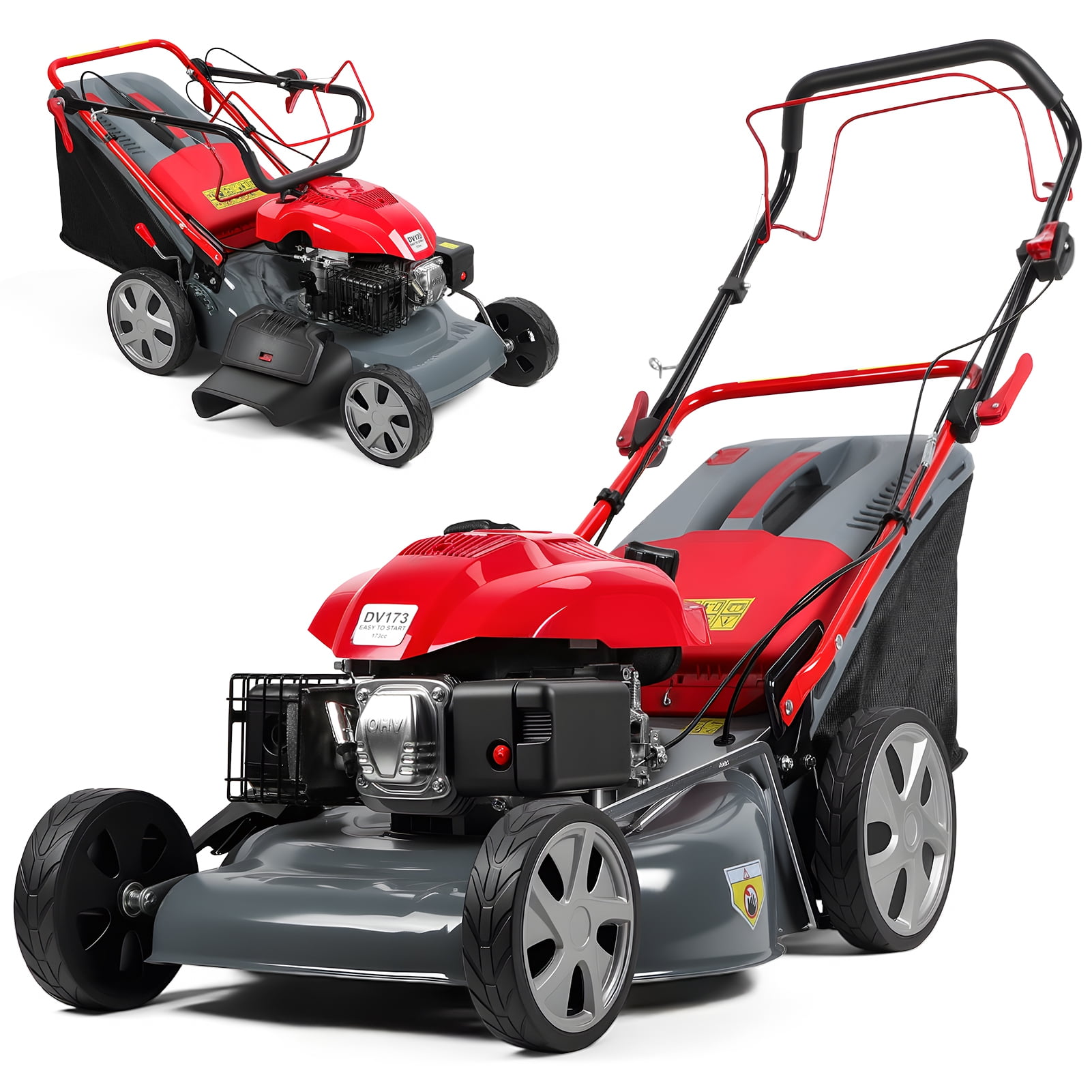 Wussanun 173cc Self-Propelled Gas Lawn Mower, 20-in Cutting Deck with Grass Collection Bag (20-in) x6z6a