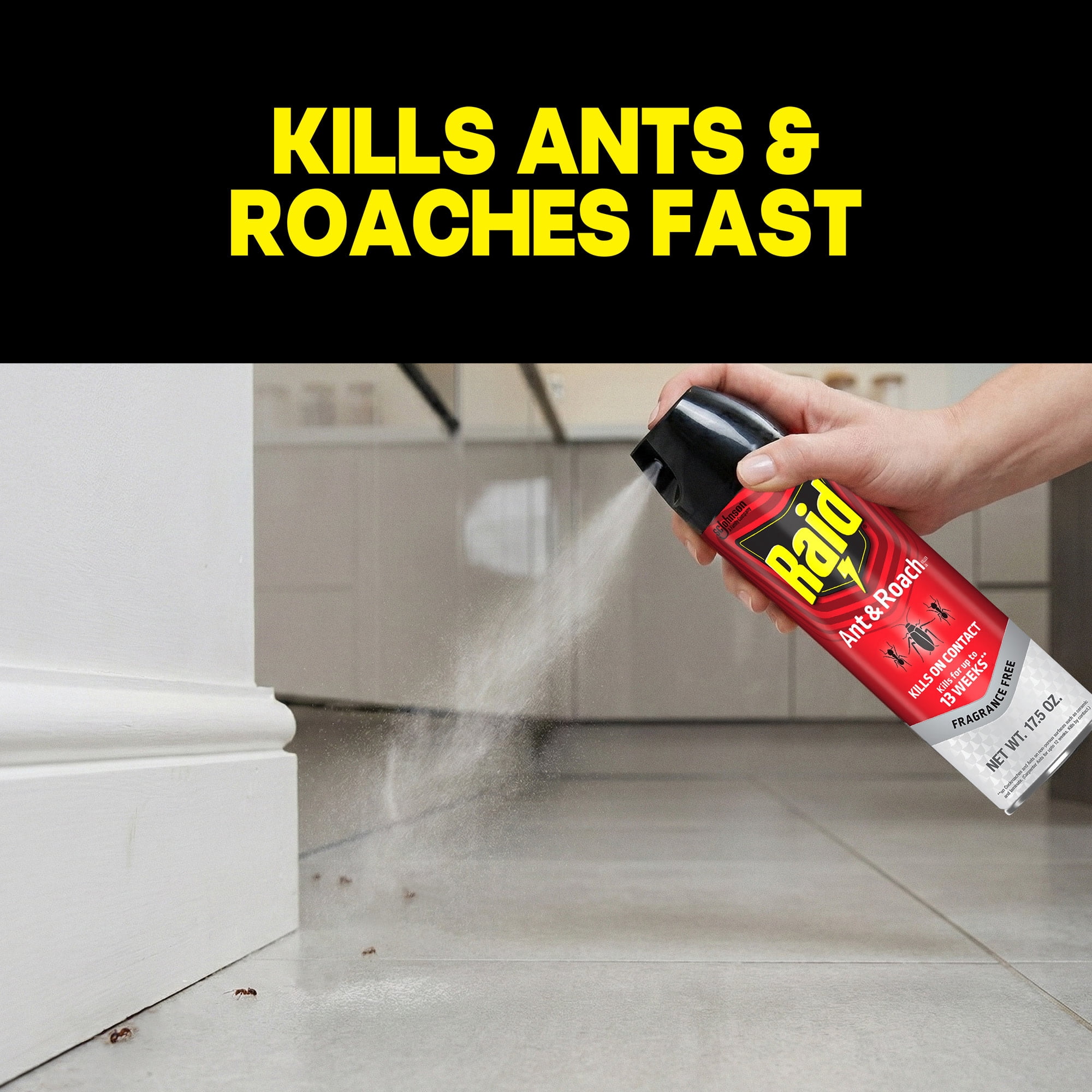 Raid Ant & Roach Killer Indoor Insecticide Spray (Fragrance Free, 35 oz, 2 Pack) jzlme
