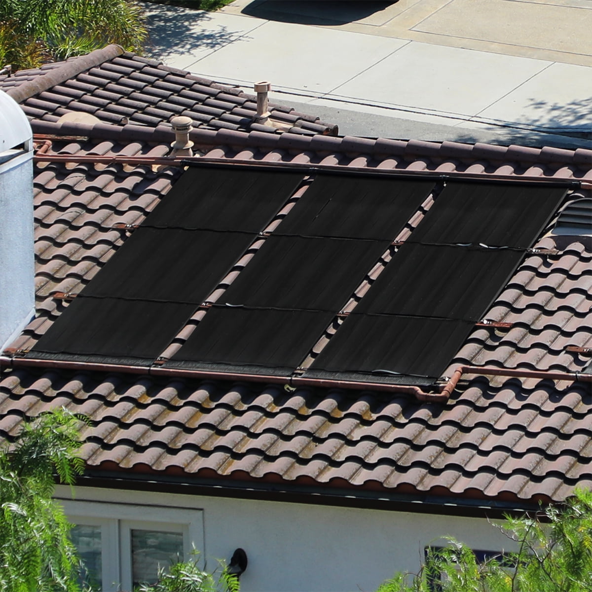 XtremepowerUS Solar Pool Heater Panel System for Above Ground and Inground Pools (Black, 4 ft x 20 ft) psl8d