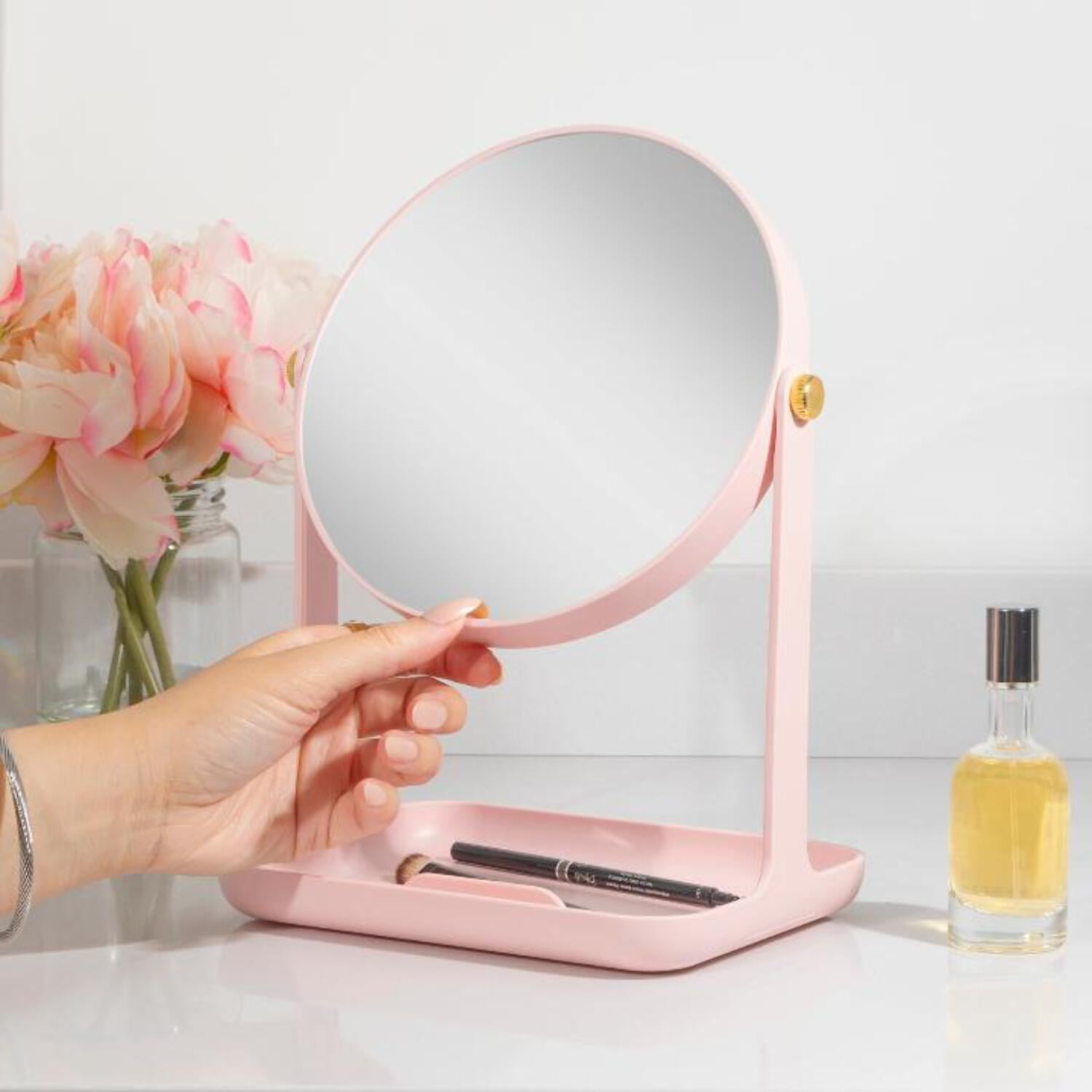 Zadro, Inc. Dual-Sided Magnification Makeup Mirror with Accessory Tray and Phone Holder (Black, 10.5 in x 7.75 in) cbqzy