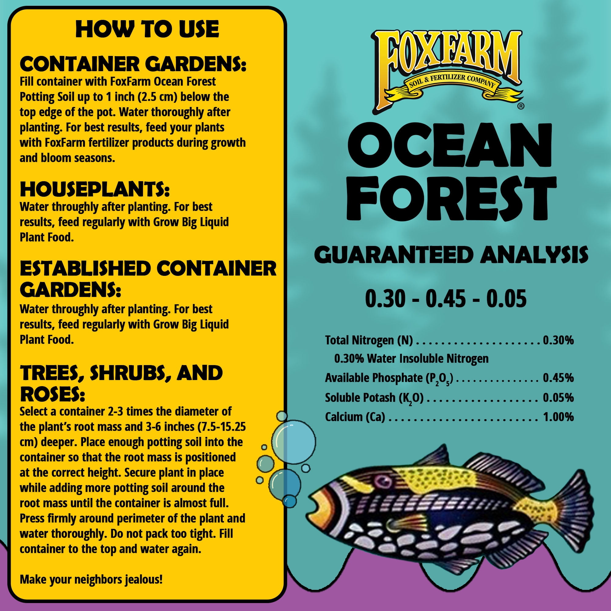 FoxFarm Ocean Forest Potting Soil (Organic, Nutrient-Rich Garden Mix, 12 qt) 7h0ur