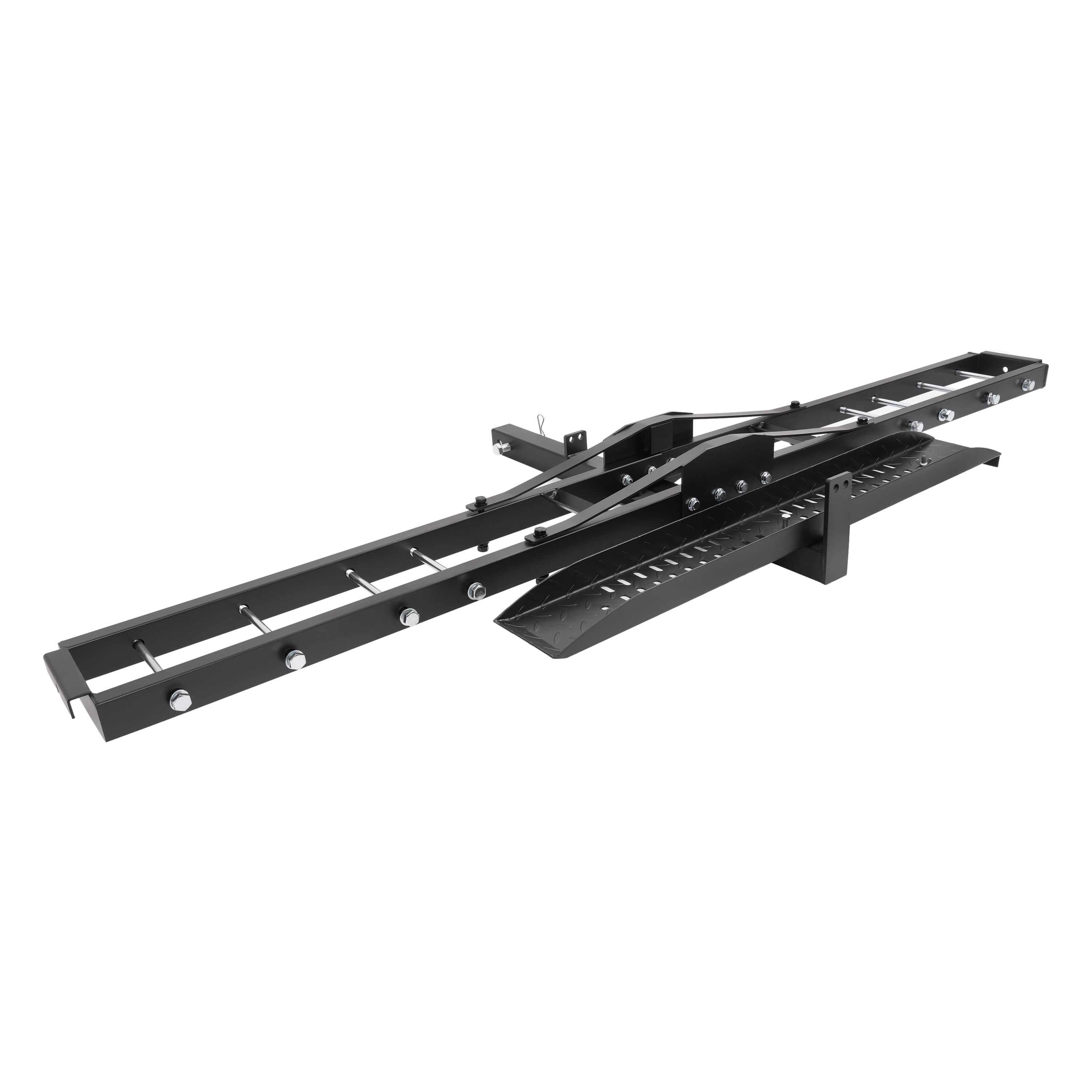 Kojem Motorcycle Dirt Bike Hitch Carrier Rack with Loading Ramp (Black, 500 lb Capacity) zb8pp