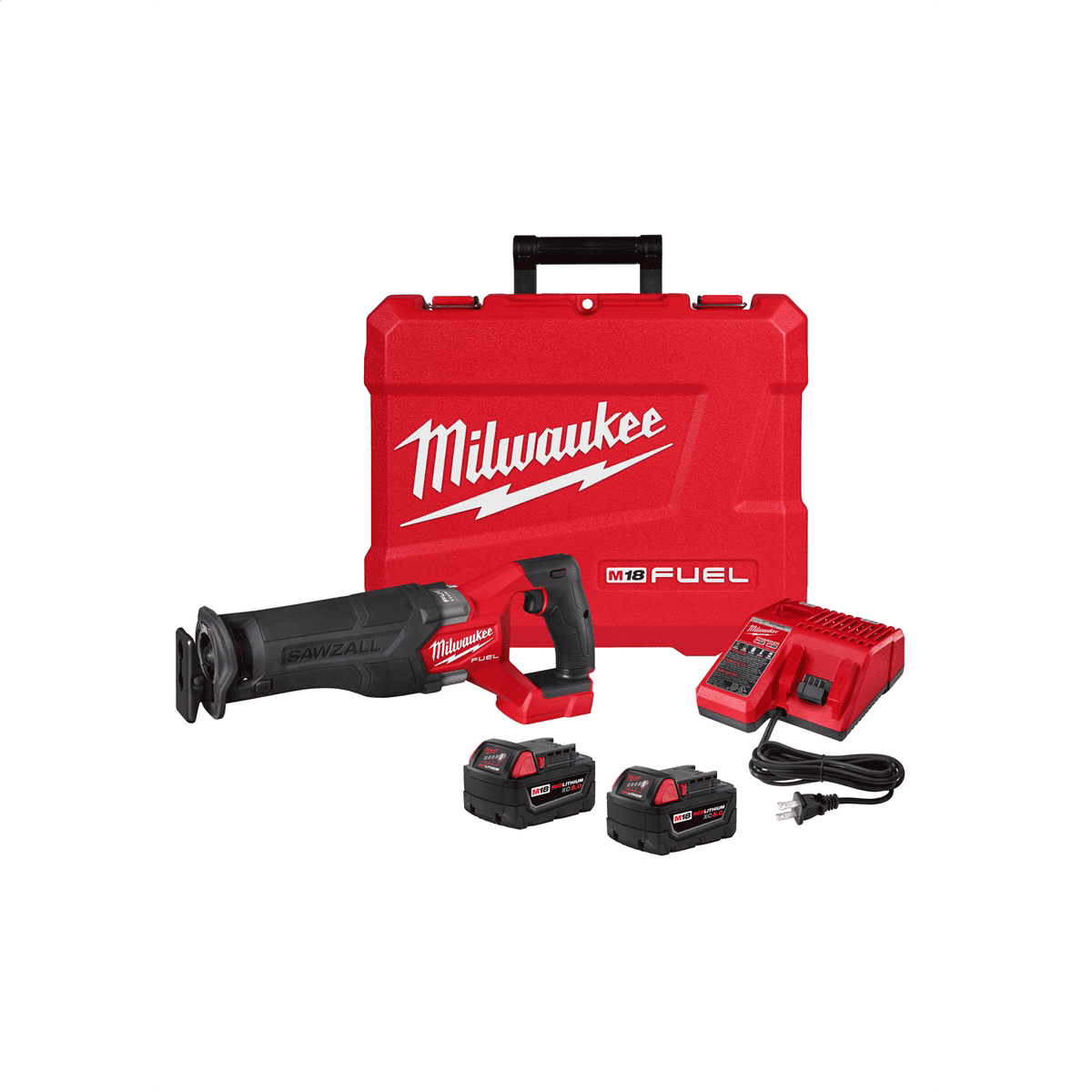 Milwaukee M18 FUEL SAWZALL Reciprocating Saw Kit (Brushless, Cordless, 1.25 in Stroke) (2-Battery Kit) 1q1oa