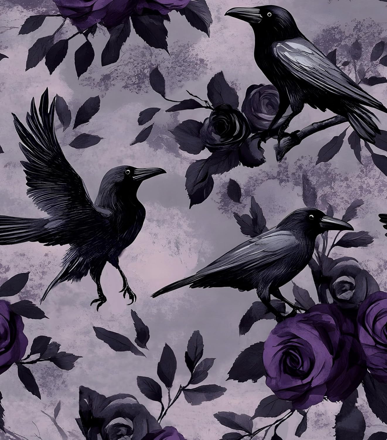 Usachibb Peel and Stick Wallpaper, Crane Bird Floral Contact Paper (Dark Green, 17.5 in x 118 in) 8ncdf