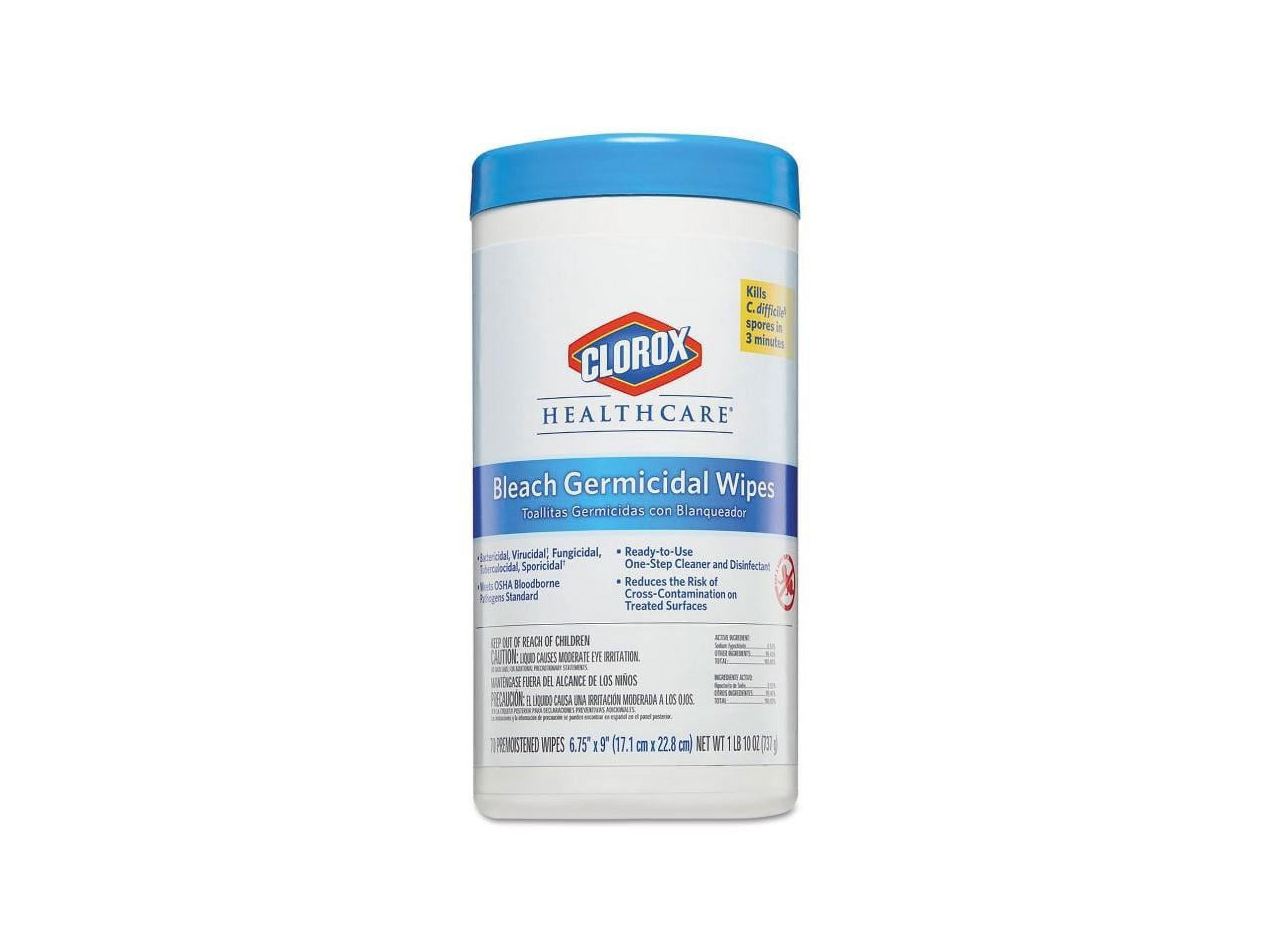 Clorox Healthcare Bleach Germicidal Wipes, EPA Registered Disinfectant (White, 150 Count) 8ri8l