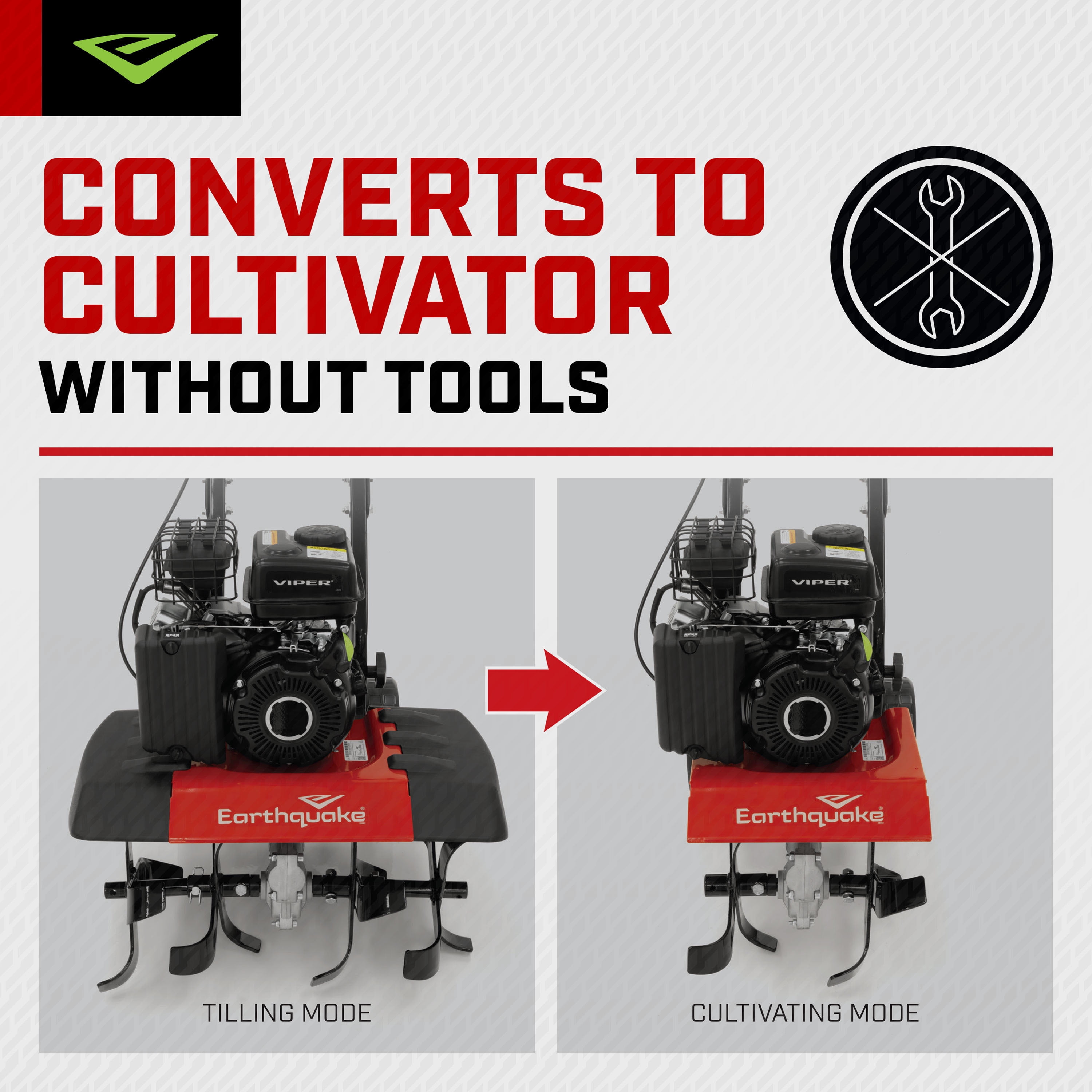 Earthquake Versa Front Tine Tiller, 99cc 4-Cycle Viper Engine (11 in to 21 in Width) 6naqp