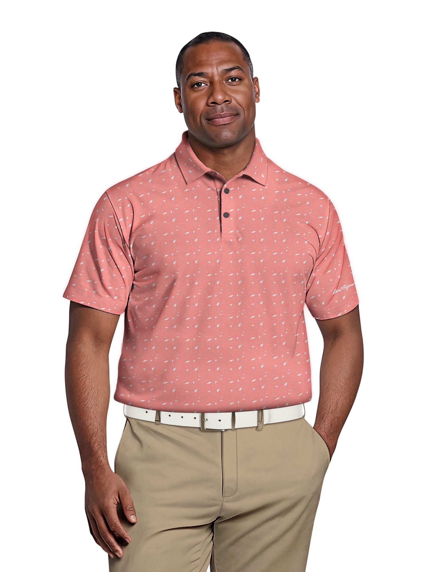 Ben Hogan Men's Performance Golf Themed Short Sleeve Polo Shirt (White, XL) 6om33