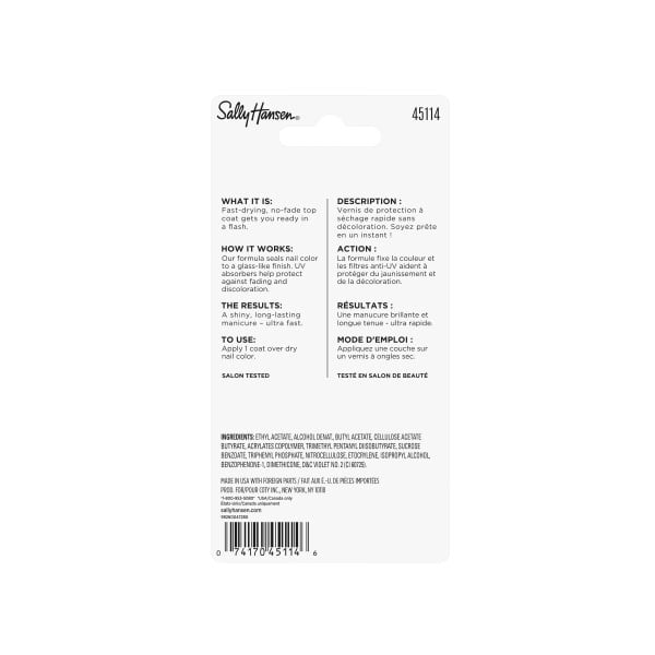 Sally Hansen Insta-Dri Anti-Chip Top Coat Nail Polish (Clear, 0.45 fl oz) oc284