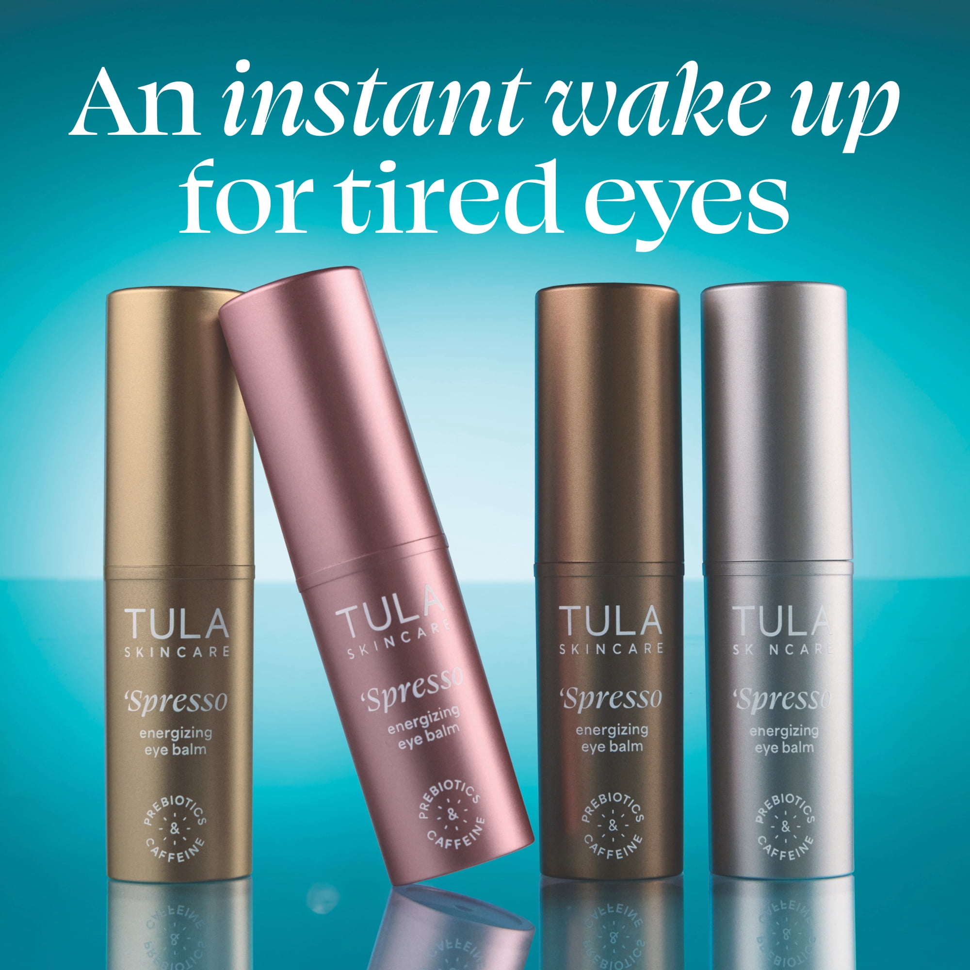 TULA Skin Care Spresso Energizing Eye Balm, Firming Peptide & Collagen Treatment (Gold, 0.35 oz) 4dxs4