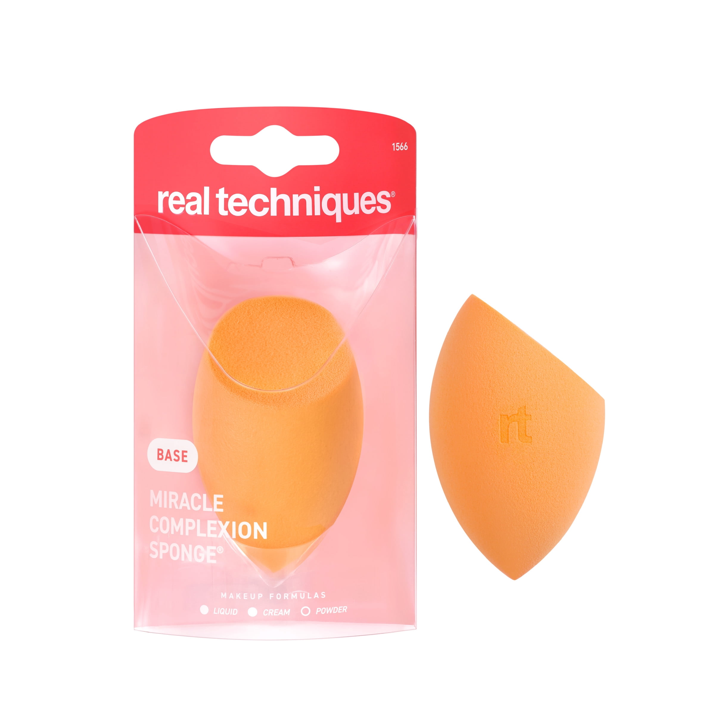 Real Techniques Miracle Complexion Sponge, Makeup Blending Tool for Liquid and Cream Foundation (Orange, 1 Count) jdmnr