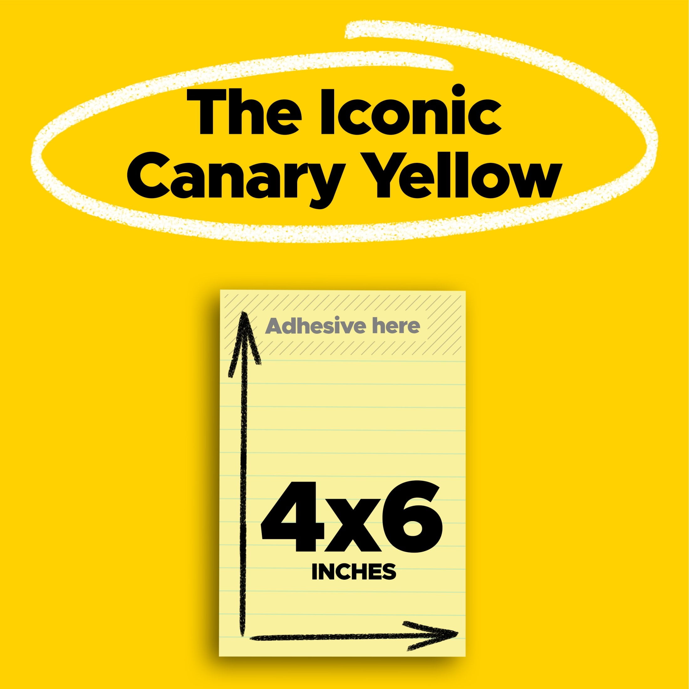 Post-it Super Sticky Lined Notes, Extra Adhesive Reminders for Office and School (Canary Yellow, 4 in x 6 in, 5 Pads) vmvhi