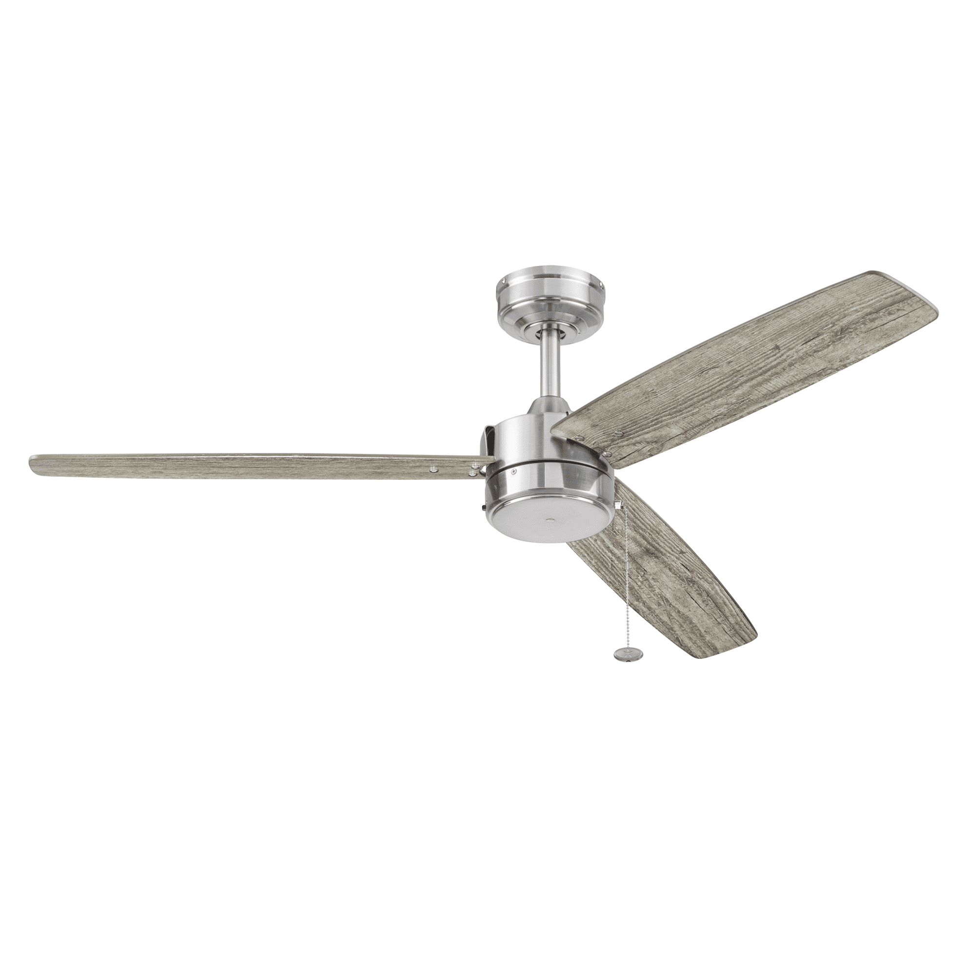 Better Homes & Gardens 52-inch Indoor/Outdoor Ceiling Fan with 3 Blades and Reverse Airflow (Satin Nickel, 52-inch) unlxa