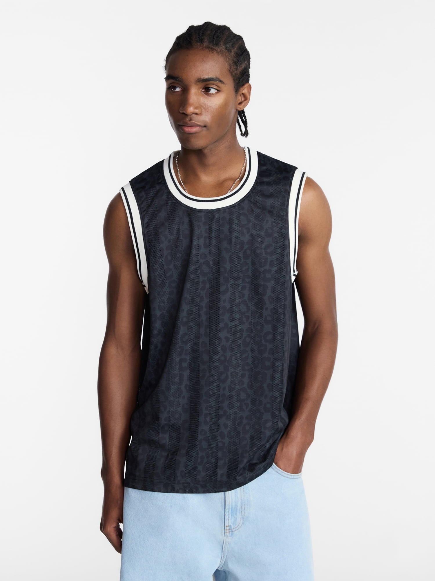 No Boundaries Men's Mesh Tank Top Breathable Sleeveless Athletic Shirt (Assorted Colors, XS-4XLT) ntkh7