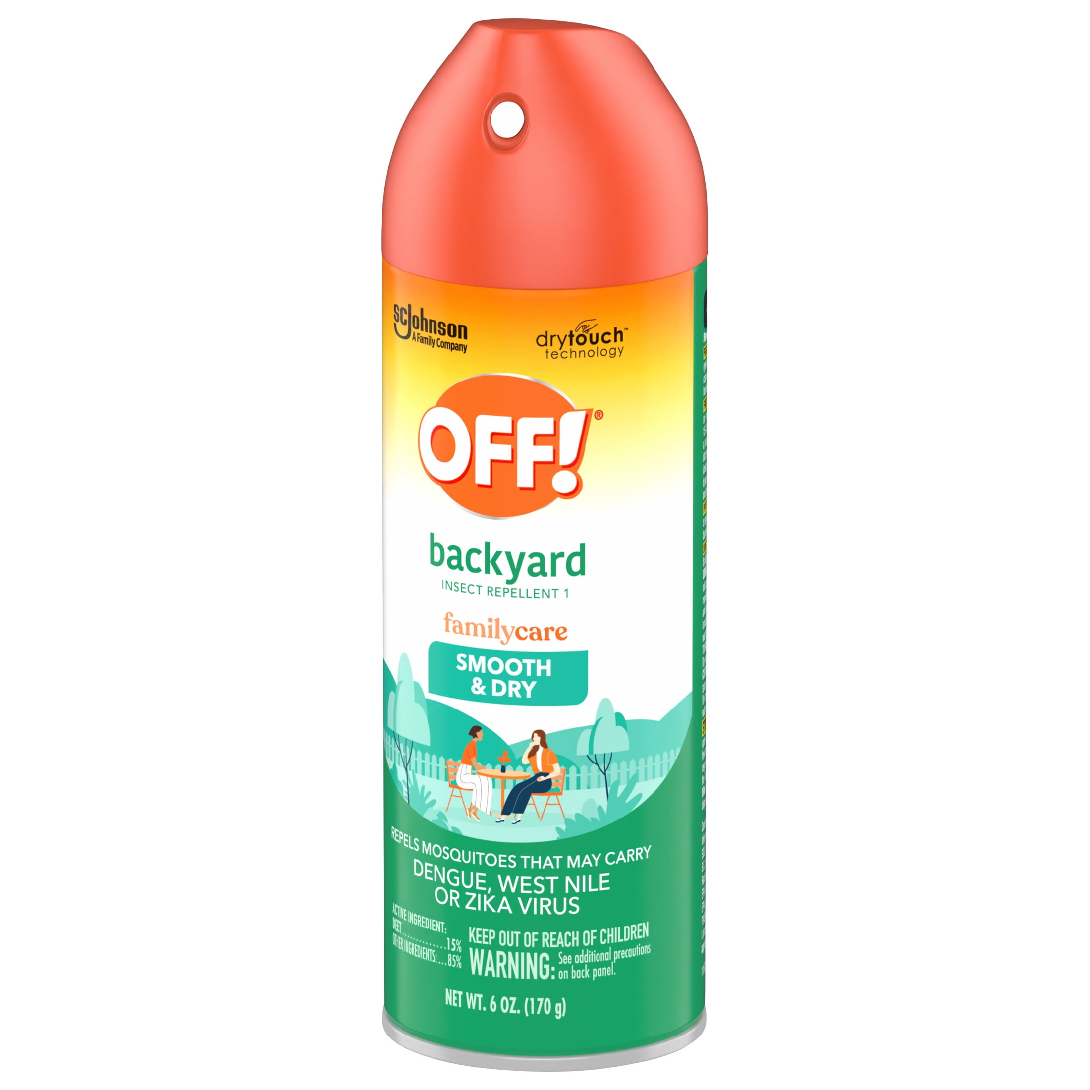 OFF! Backyard FamilyCare Smooth & Dry Mosquito Repellent, Non-Greasy Insect Spray (6 oz) 05vh6