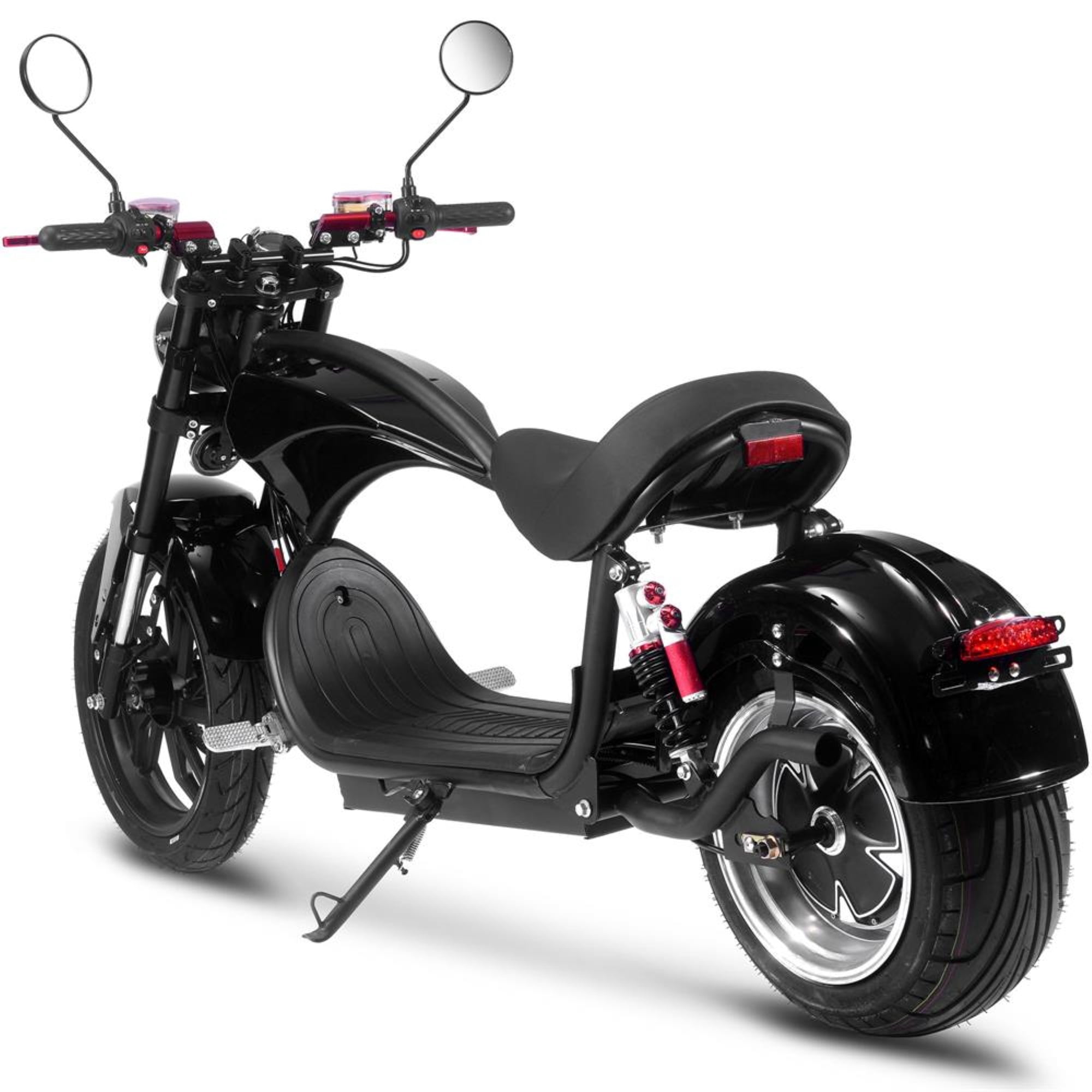 MotoTec Raven 2500W Electric Cafe Motorcycle (Black, 60V 30Ah) drkqj