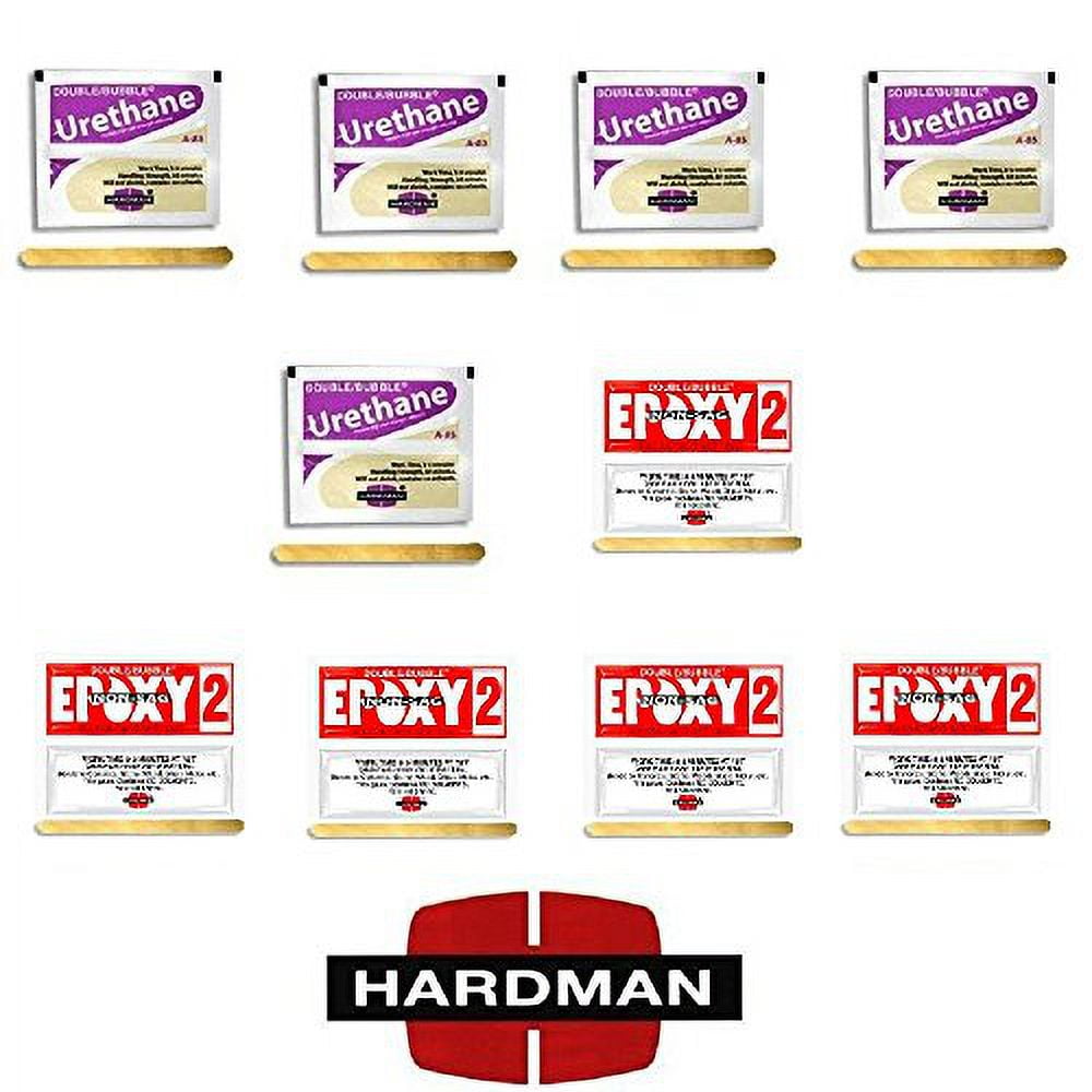 Hardman Double Bubble Epoxy Adhesive Repair Kit (Beige and Red, 10 Pack, 0.1 oz per pack) cqe3n
