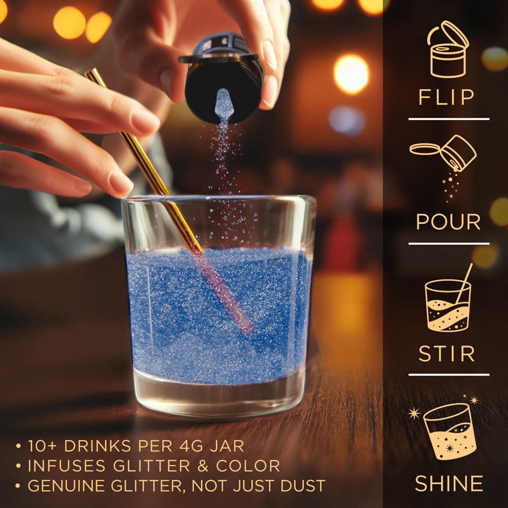 Brew Glitter Edible Drink Glitter for Cocktails and Beverages (Blue, 0.9 oz) r8wmm