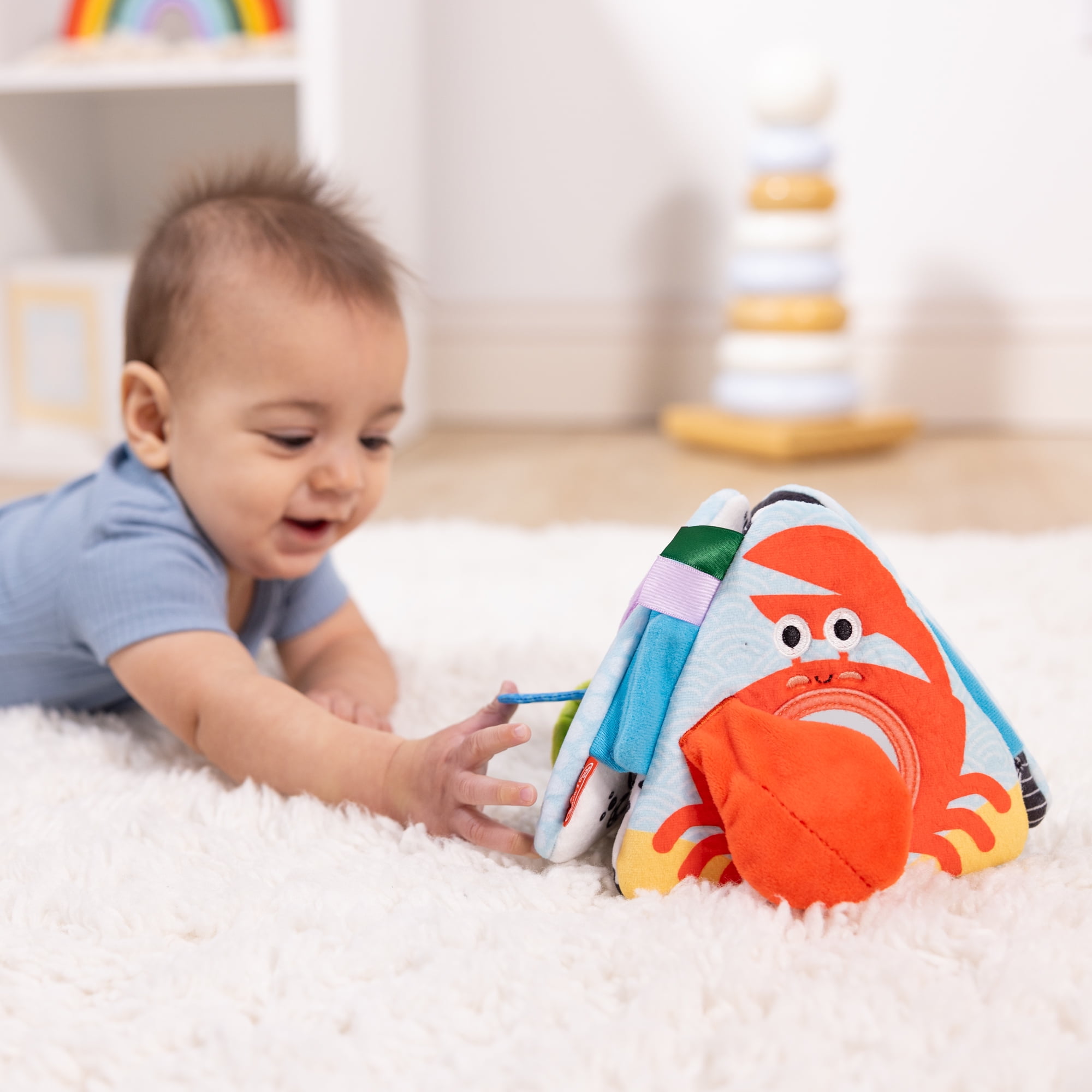 Melissa & Doug Ocean Tummy Time Triangle Infant Sensory Activity Toy (Multi-Color, 1 Pack) cvcs9