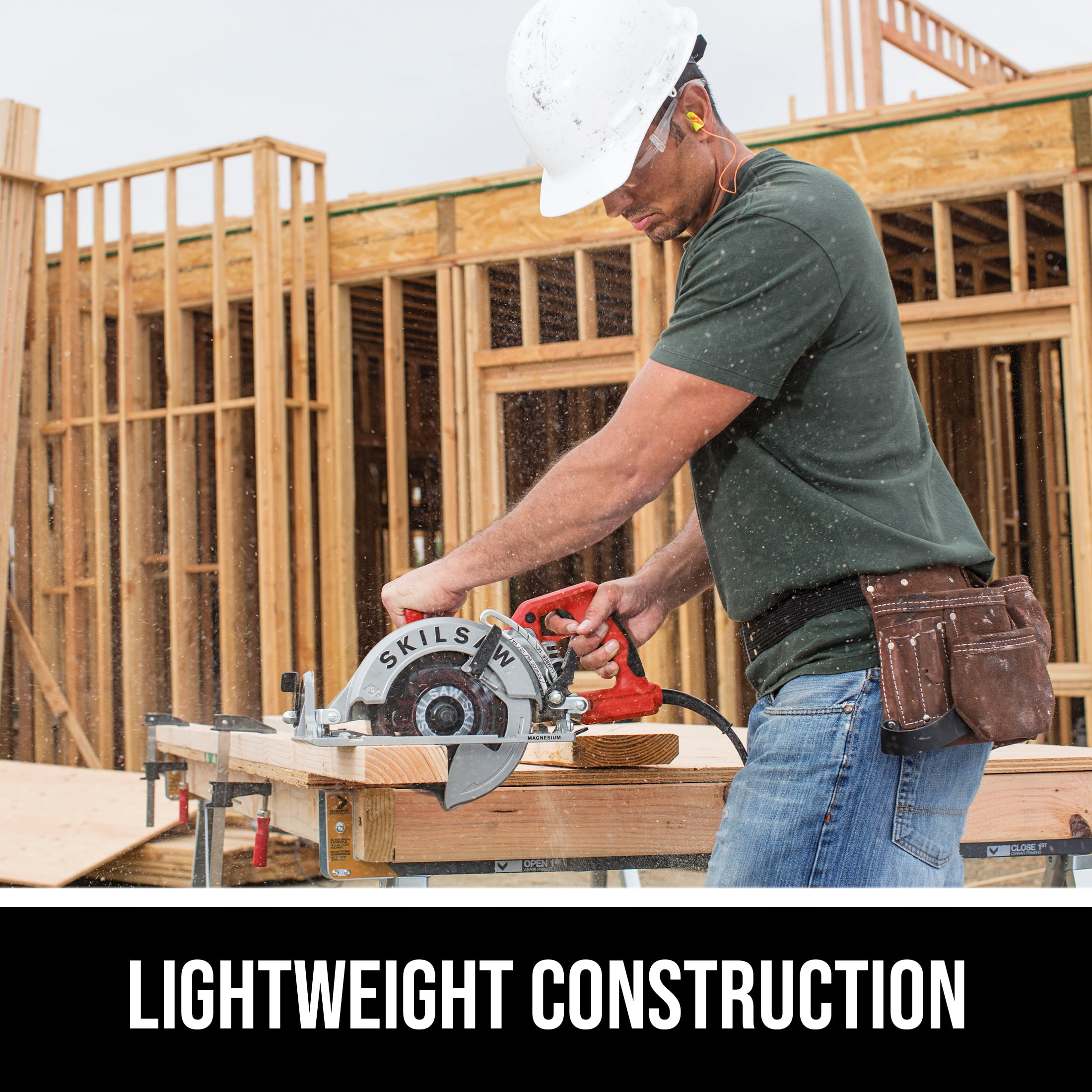 SKIL SPT77WML-01 15 Amp Corded Magnesium Worm Drive Circular Saw (Red, 7.25 in) gh89o