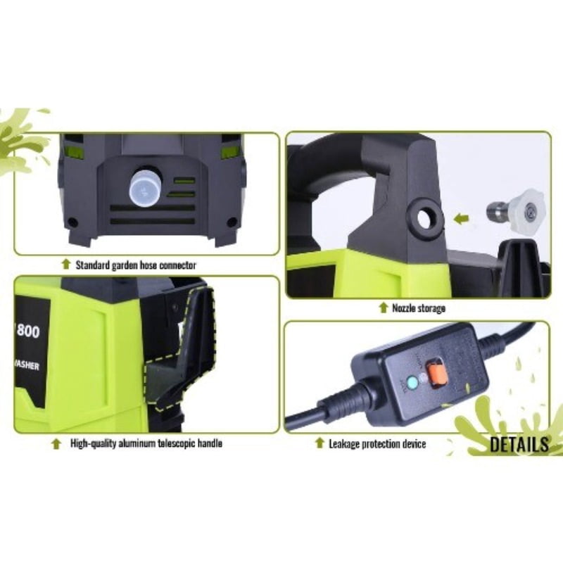KBOROVER Electric Pressure Washer 1800 PSI 1.6 GPM, Portable Power Washer with 20 ft Hose and Foam Cannon (1800 PSI) gx8ux
