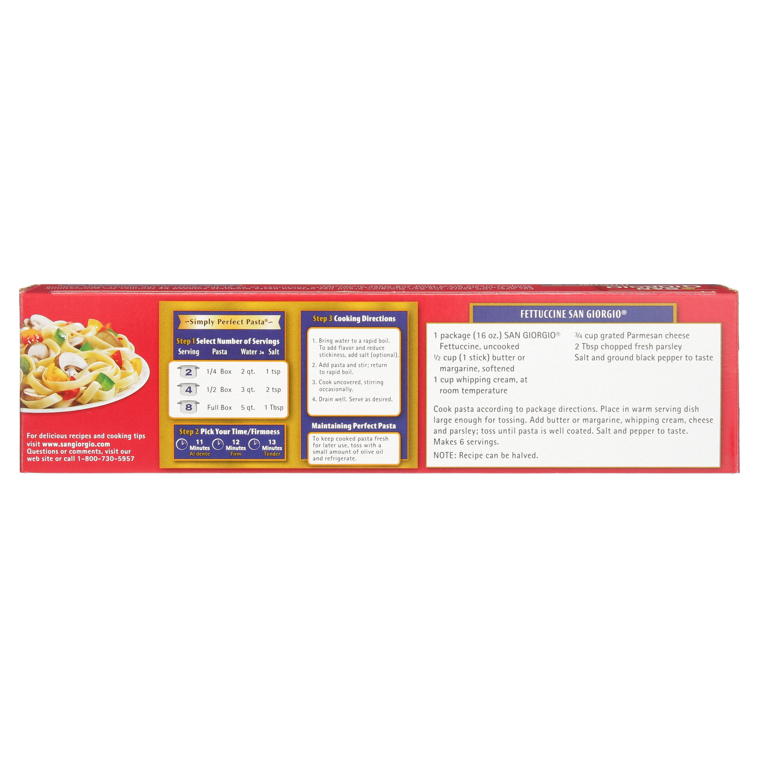 San Giorgio Fettuccine Pasta, Non-GMO Traditional Italian Style Noodles (16 oz) 7la33