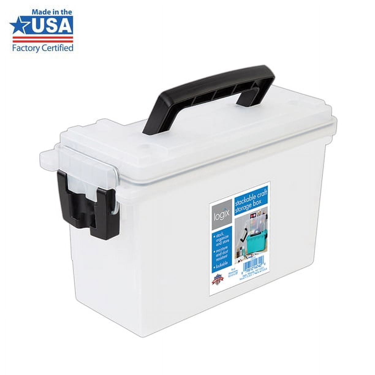 Logix Craft Storage Box, Heavy-Duty Organizer for Supplies (Frost White, 2 Pack, 11.5 x 5.06 x 7.25 in) ogy31