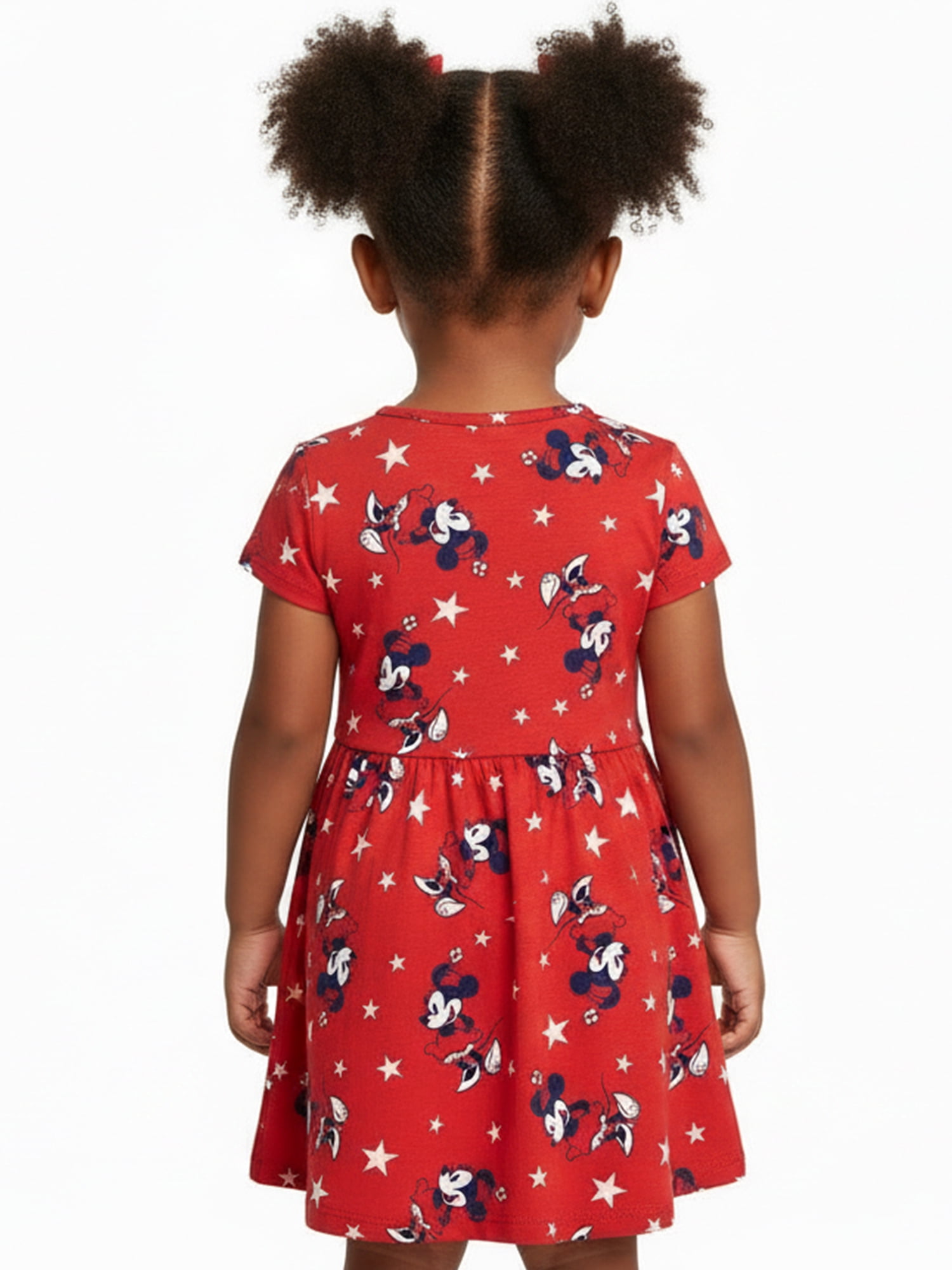 Disney Toddler Girls Starry Minnie Mouse Dress Short Sleeve (Red, 5T) u9exi