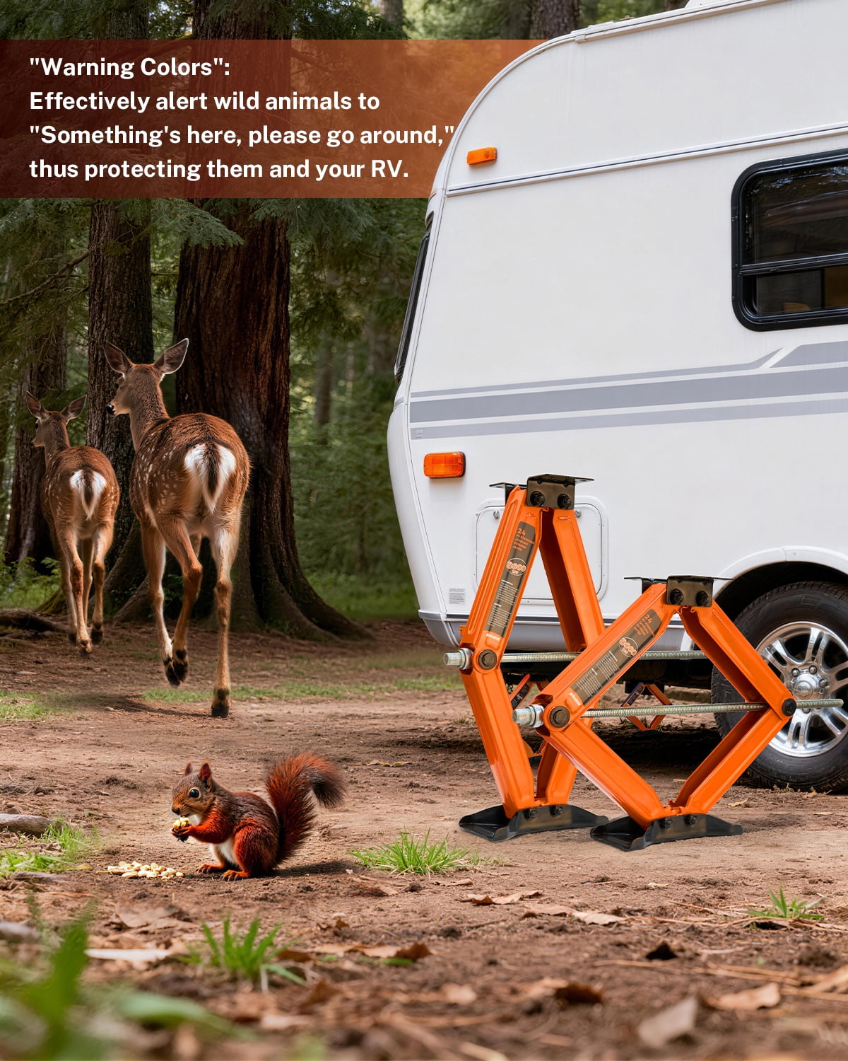 Kohree RV Scissor Jacks Heavy Duty Stabilizer Leveling Kit (Orange, 2-Pack, 8000 lb, 4-24 in Adjustable Height) lp7hc