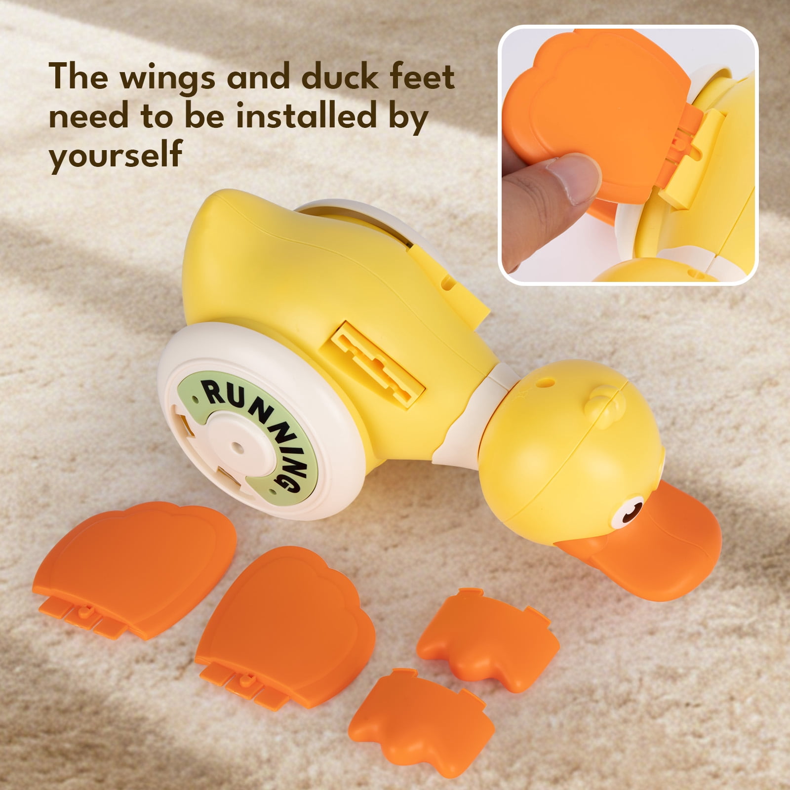 Lvelia Crawling Duck Baby Toy, Interactive Musical Sensory Development Toy for Tummy Time (Yellow, 1 Pack) 6ofyu