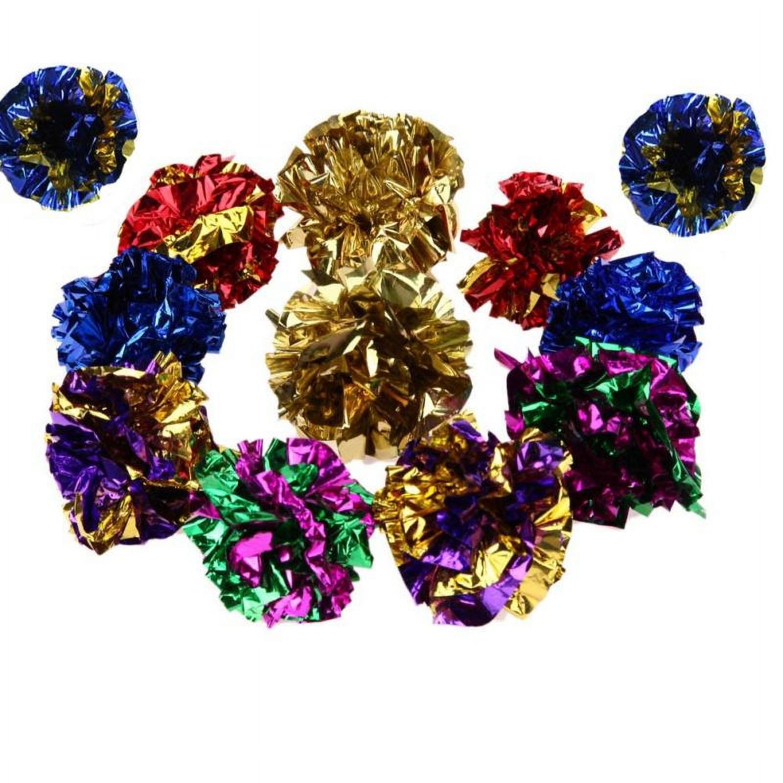 Popvcly Interactive Crinkle Foil Balls for Cats, Pet Sound Toys for Exercise and Play (Multi-color, 12 Pack) m8ggk