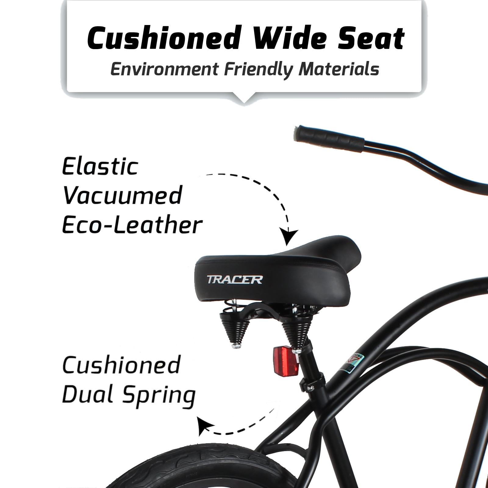 Tracer Products ACE Men’s Cruiser Bike, Classic Steel Frame, Coaster Brake (Black, 26 in) lltxk