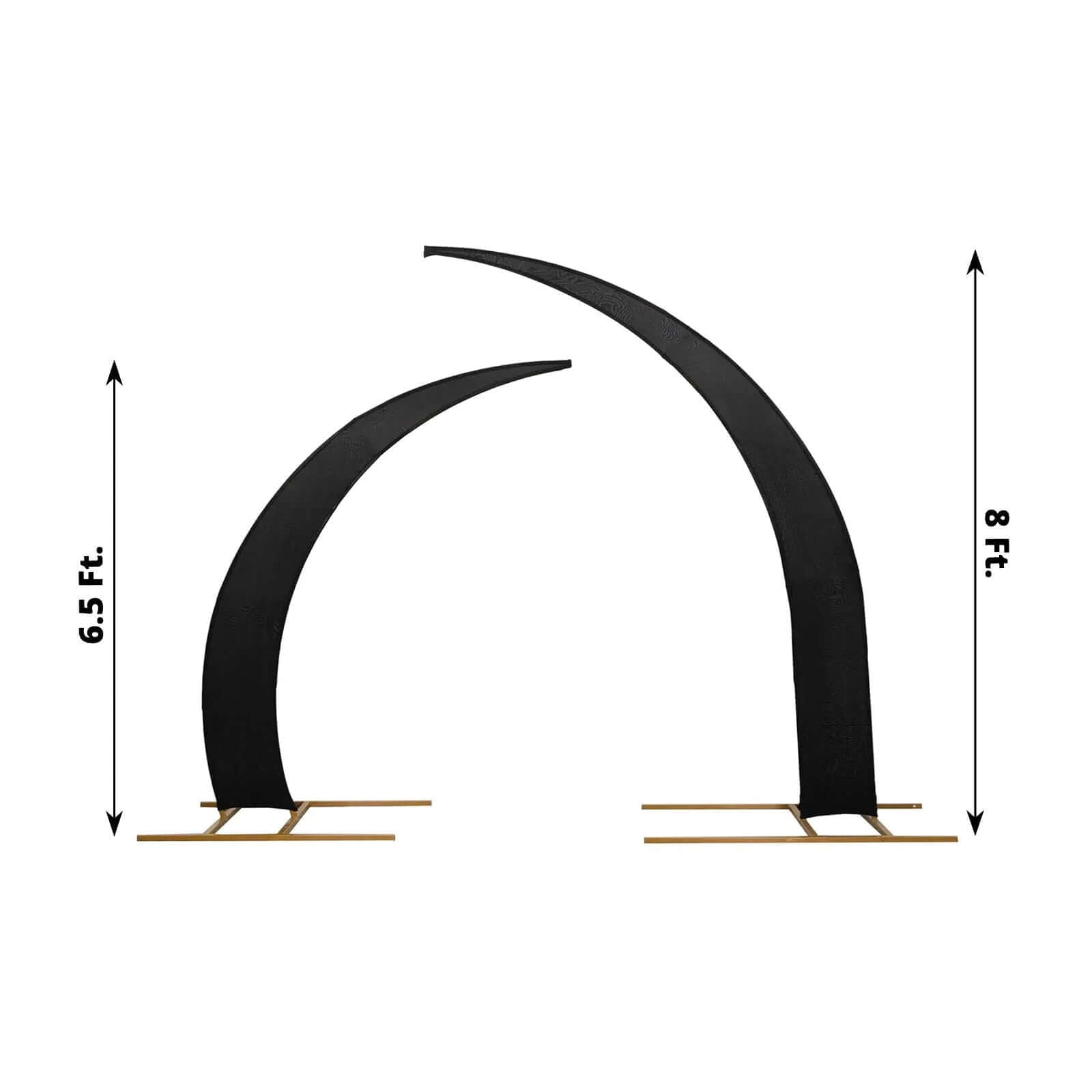 Efavormart Spandex Half Crescent Moon Wedding Arch Covers (Black, Set of 2, 6.5 ft and 8 ft) q4yxh