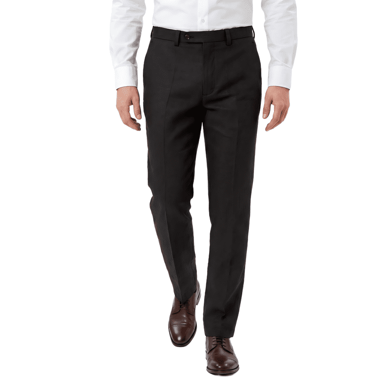 HBDesign Men's Linen Blend Pants, Lightweight Breathable Trousers for Business Daily Wear (Black, 32x30) 5s33d