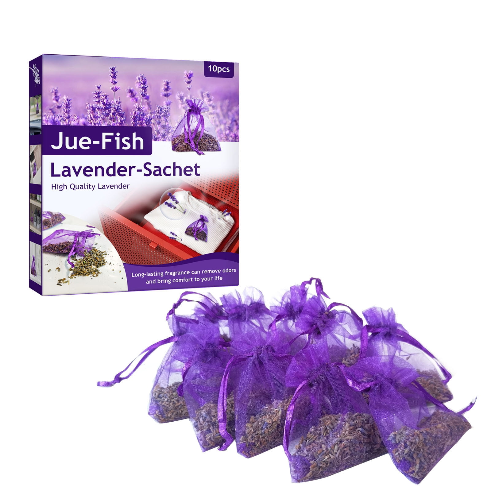 TOPRenddon Natural Lavender Sachet Bags for Closet and Car (10 Pack, 4 in) 9fput