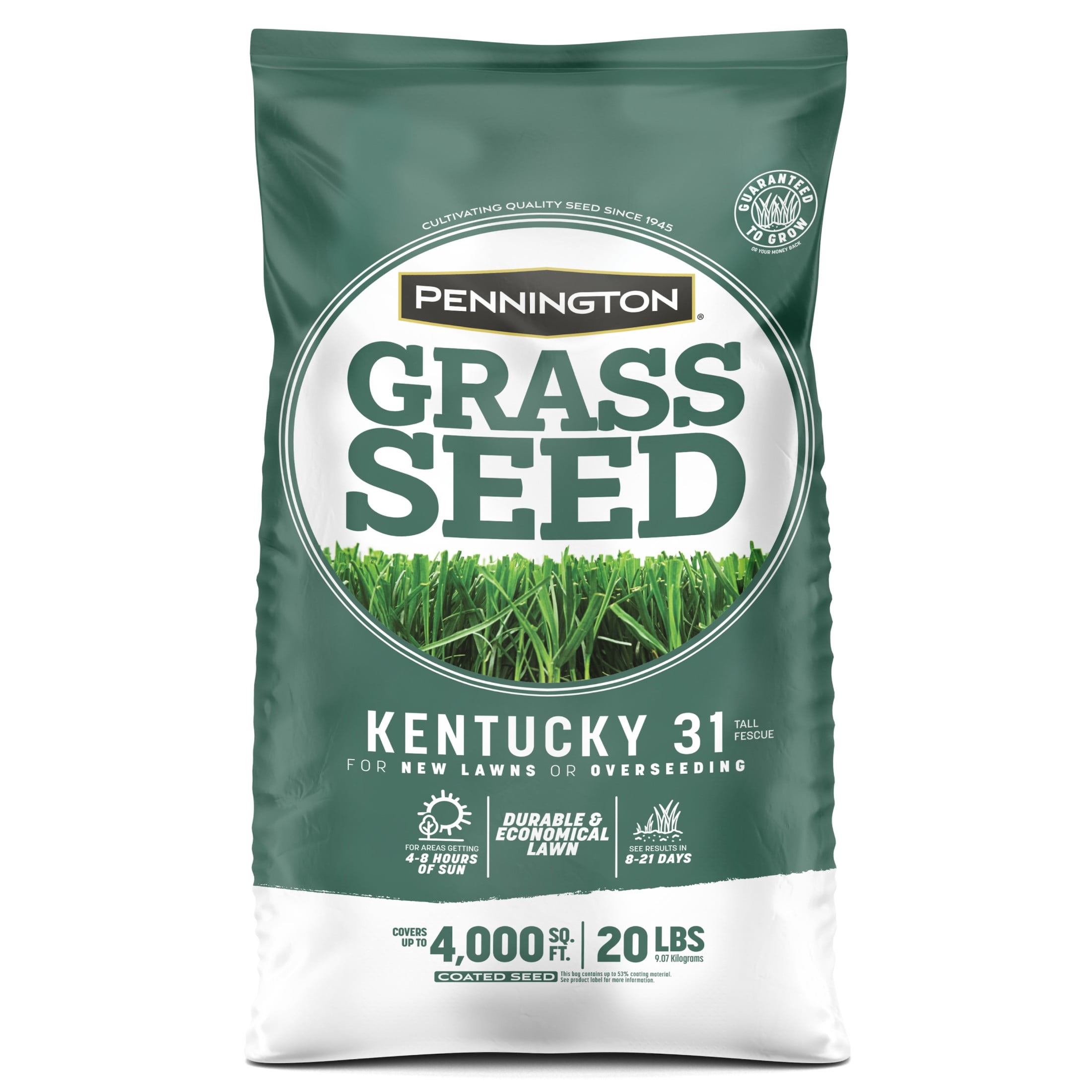 Pennington Kentucky 31 Tall Fescue Grass Seed Mix for Durable Lawns (Sun to Partial Shade, 20 lb) y5lrp