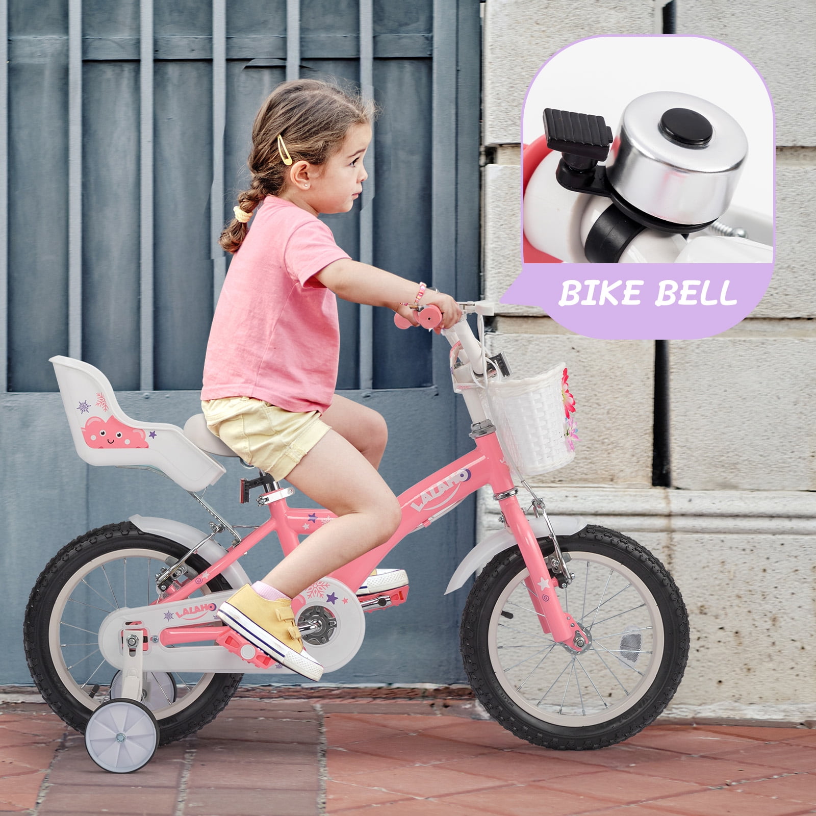 Ktaxon Kids Bike with Training Wheels, Beginner Bicycle for Boys and Girls (Blue, 12 in) hn3f6