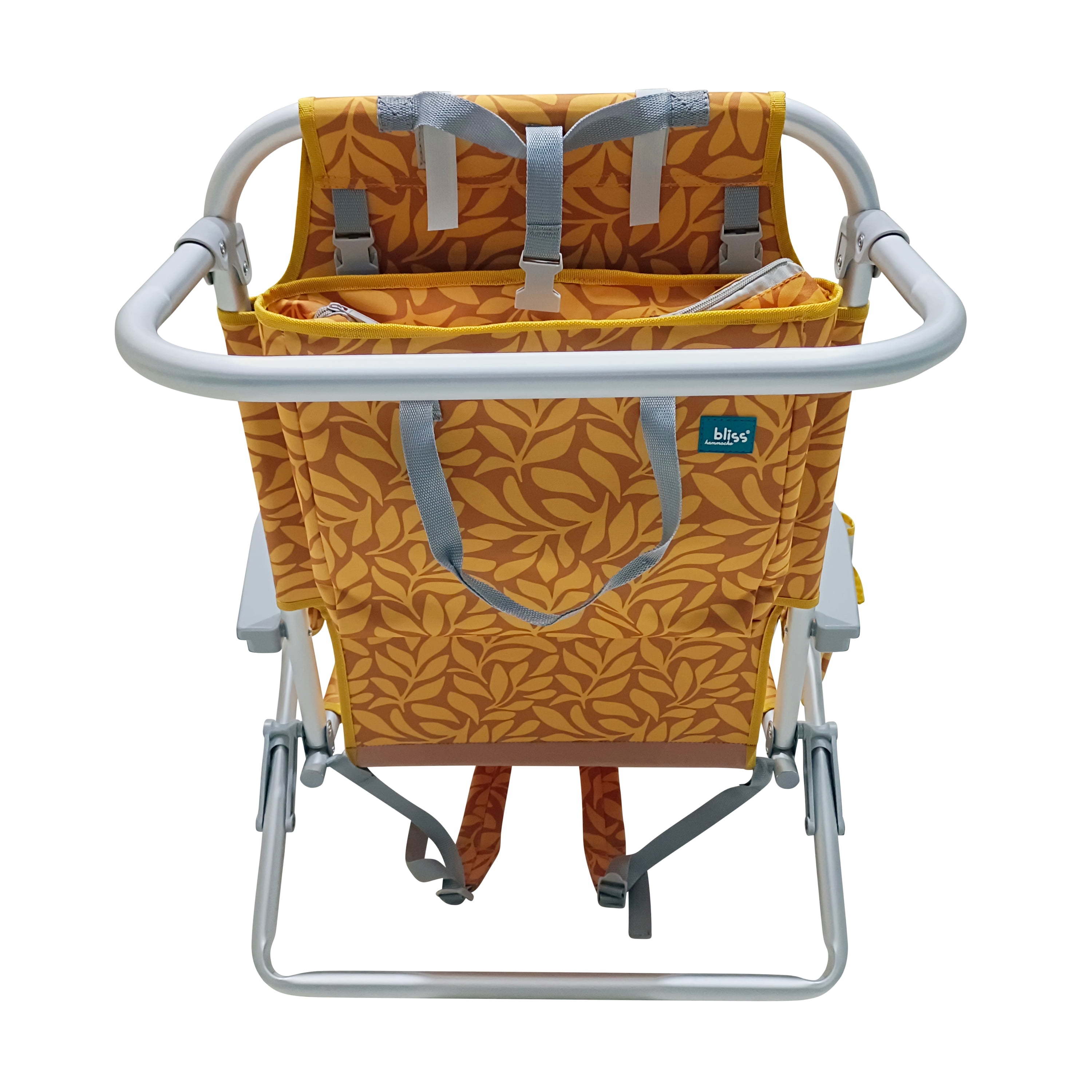 Bliss Hammocks Aluminum Beach Chair with Detachable Cooler Bag and 5 Reclining Positions (Amber Leaf, 275 lb Capacity) emyx4