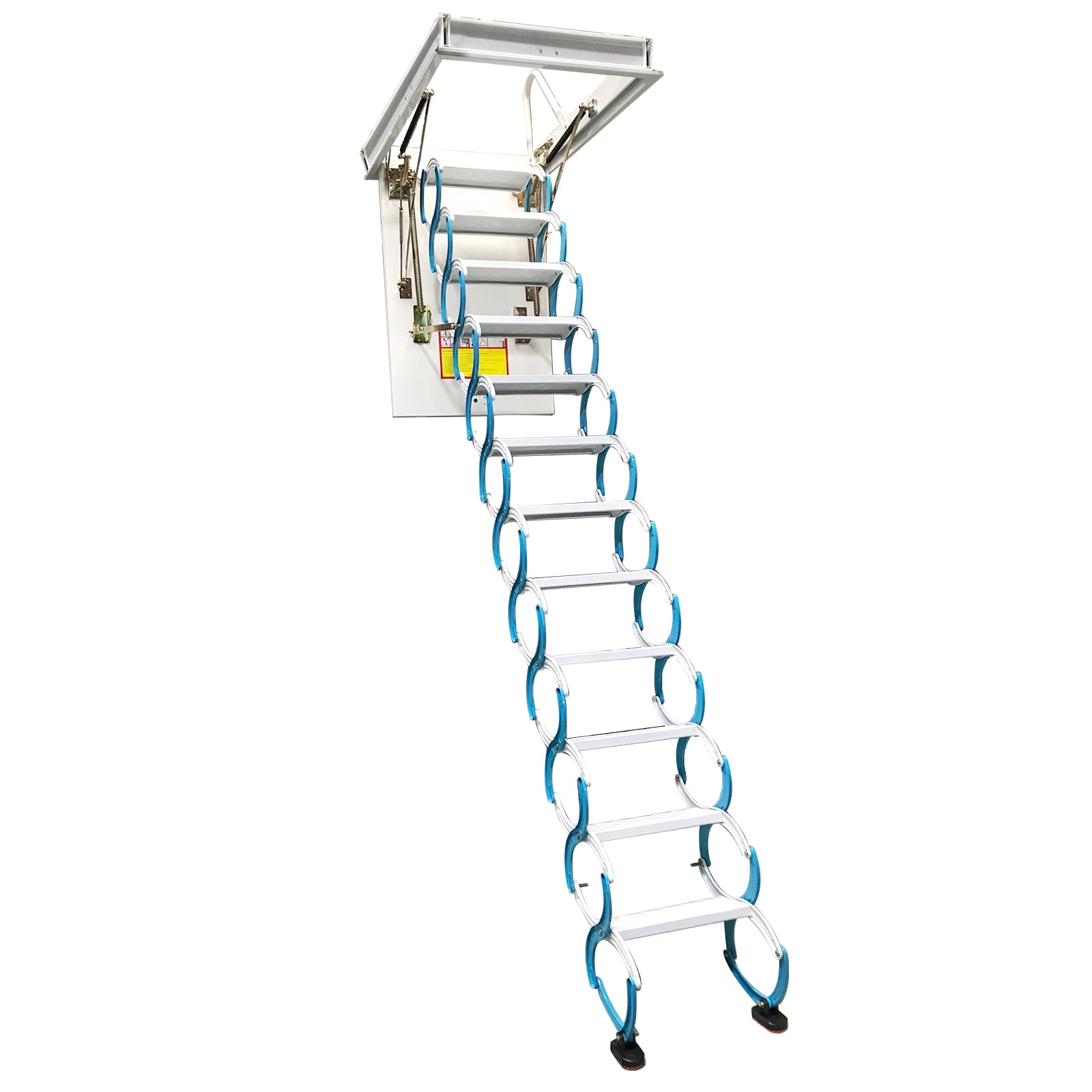 Banfluxion Attic Pull Down Ceiling Ladder, Heavy-Duty Folding Loft Stairs with 12 Steps (Blue, 9.84 ft) nb02c
