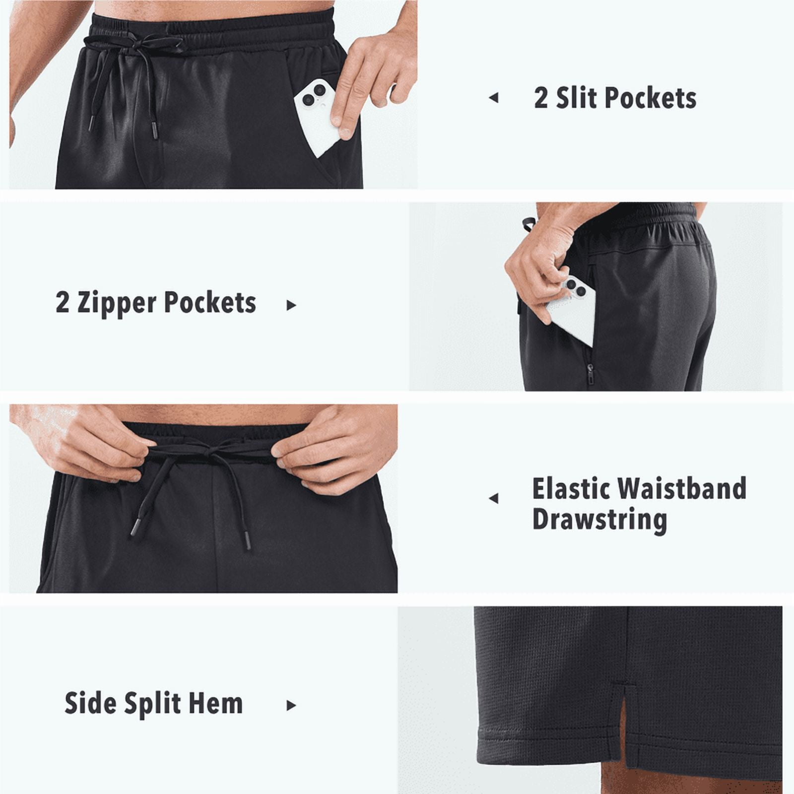 NORTHYARD Men's Athletic Basketball Shorts with Pockets Quick-Dry Workout Gym Apparel (Black, Large) kb8b7