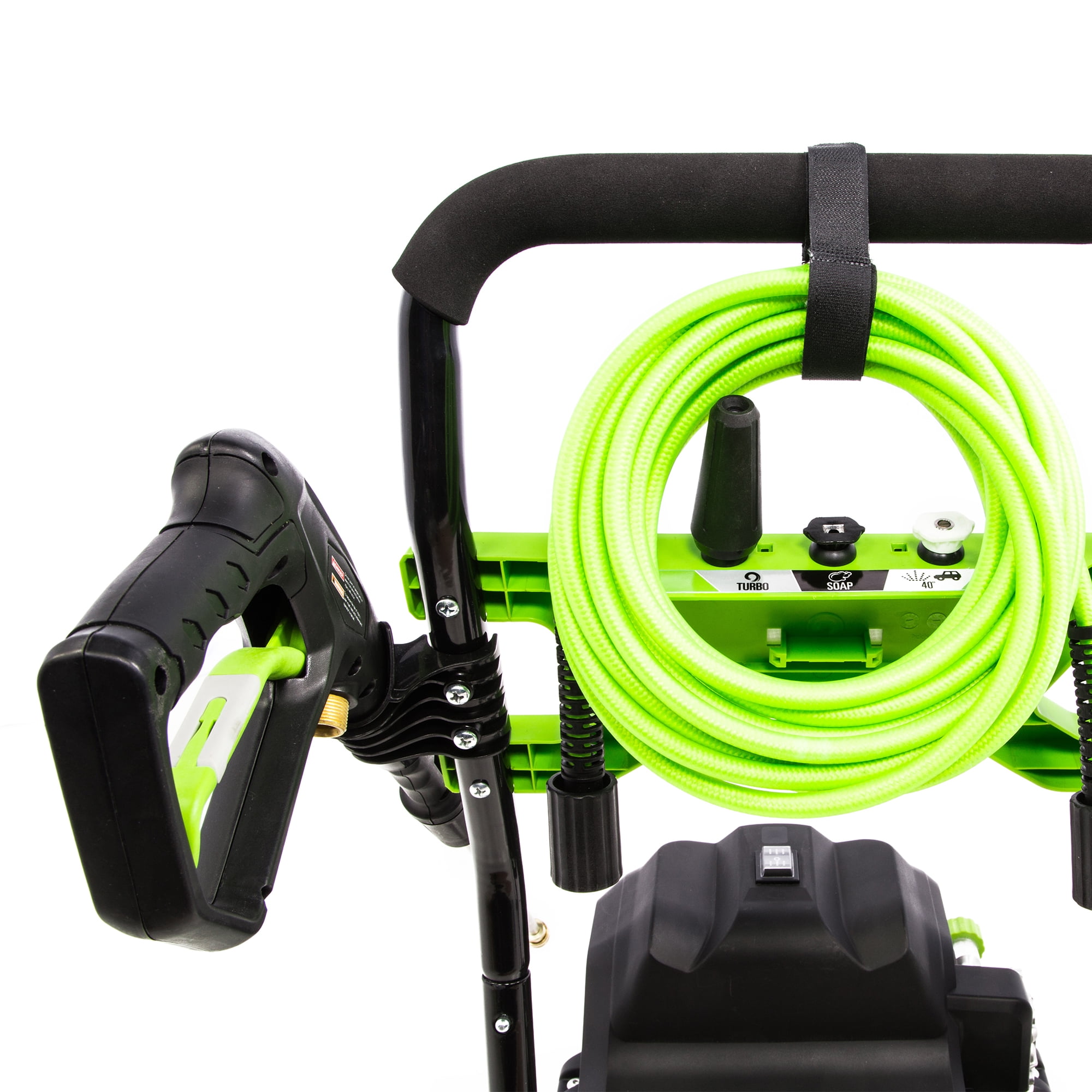 Greenworks 1950-PSI 13 Amp Electric Pressure Washer with 20-ft Hose and 4 Nozzles (Green, 32 lb) 2wlbn